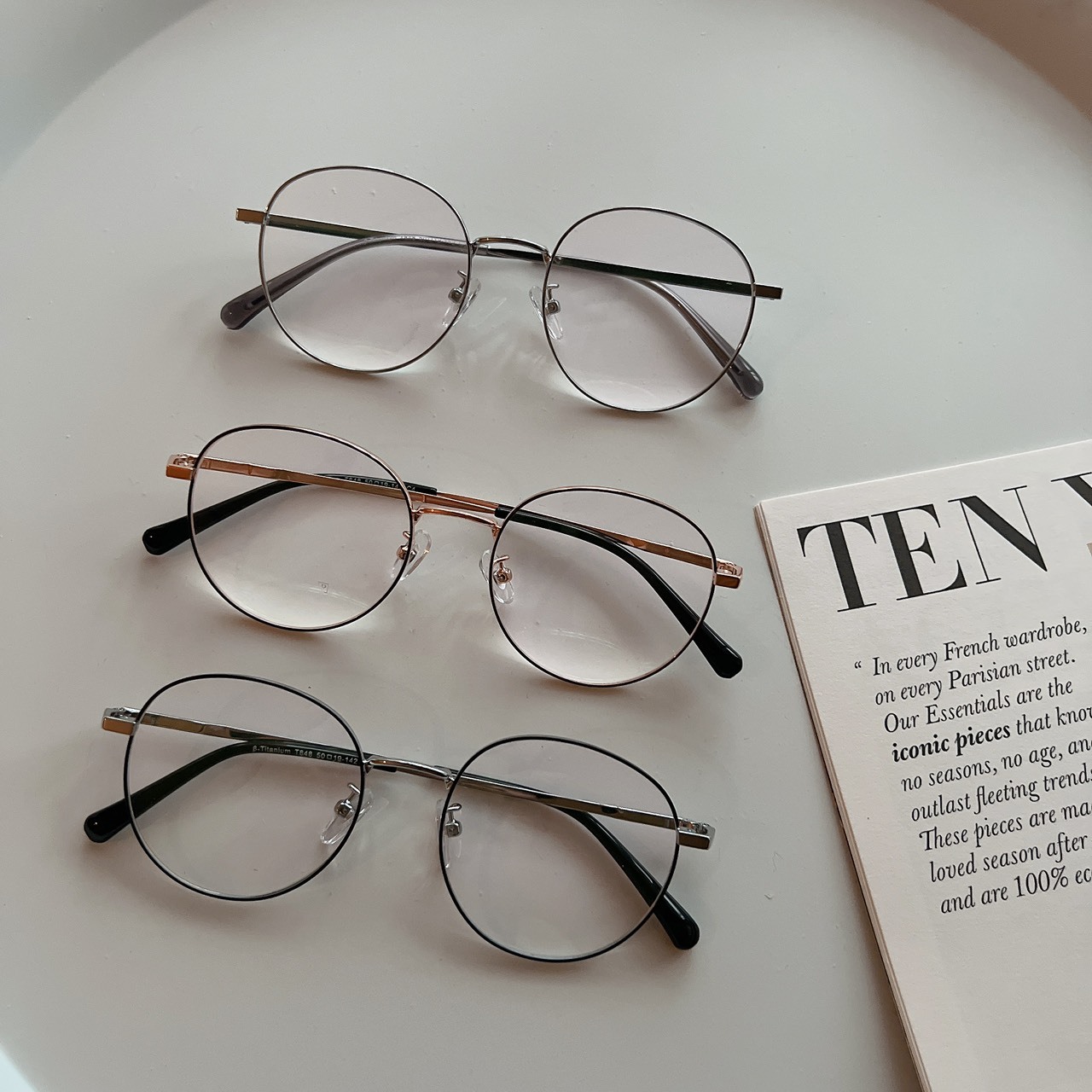 B0848韓國金屬圓框眼鏡/超輕