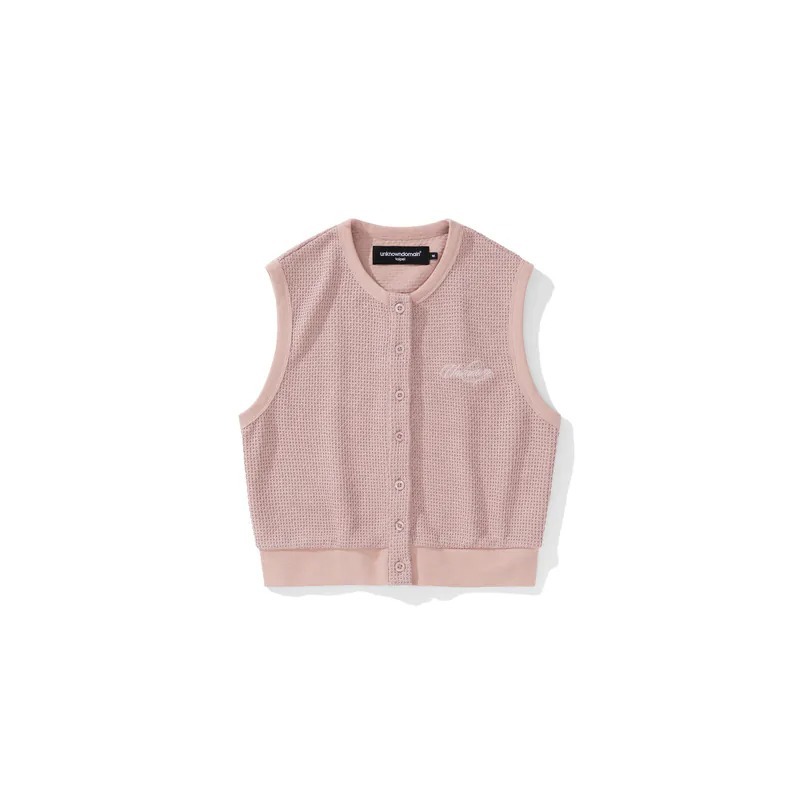 未知領域 CW1829 Waffle Pattern Button-Up Vest
