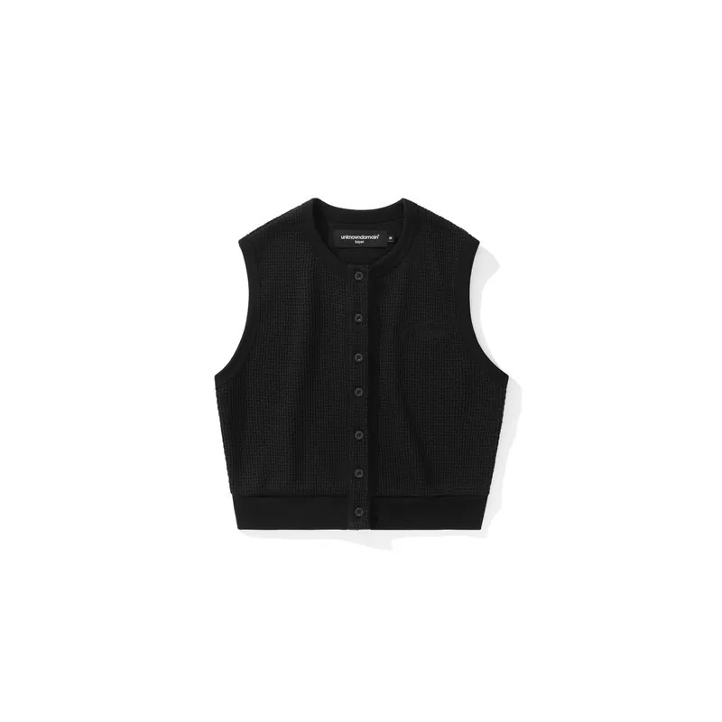未知領域 CW1829 Waffle Pattern Button-Up Vest