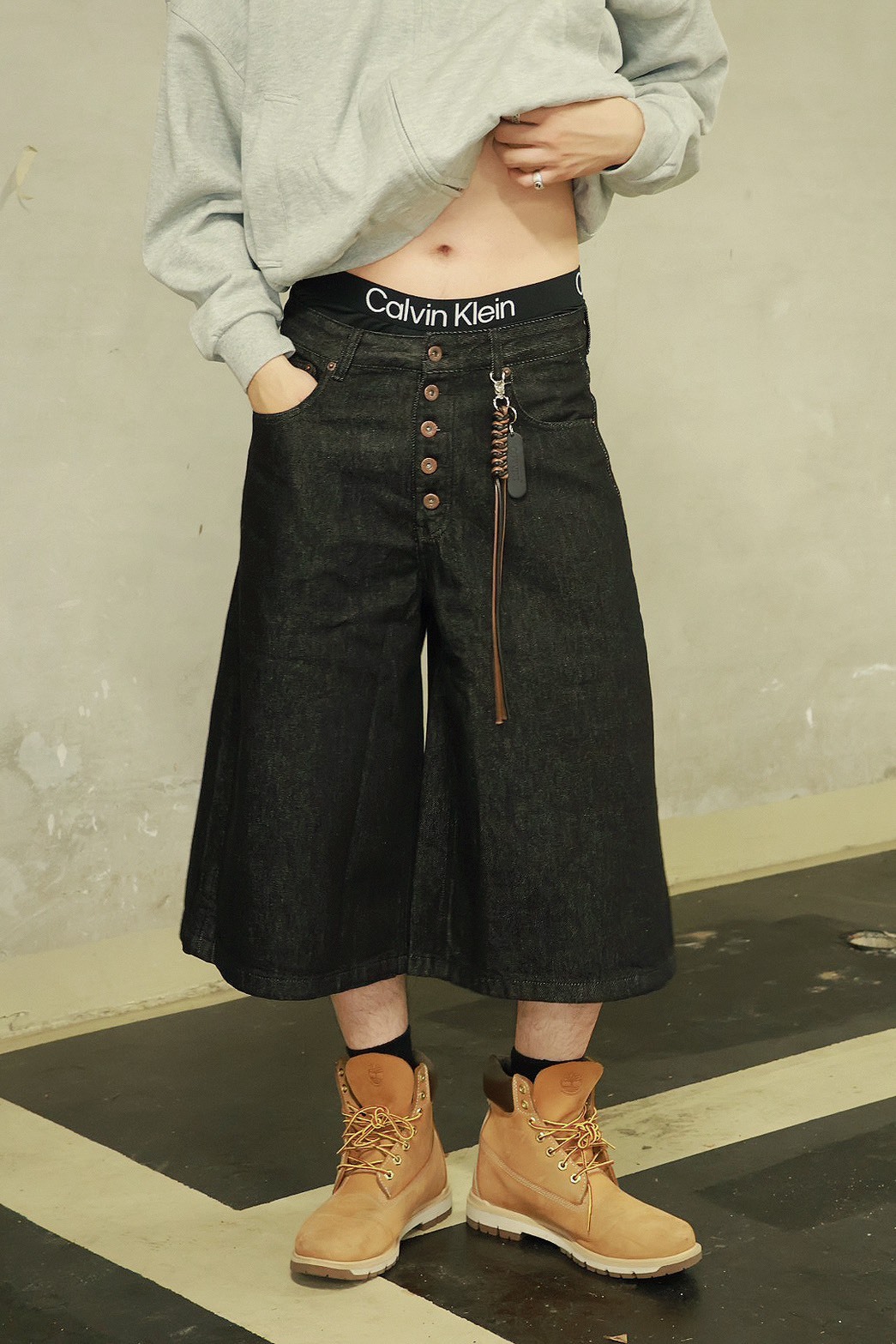 FU 五連釦 原色 設計 短褲 #七分褲