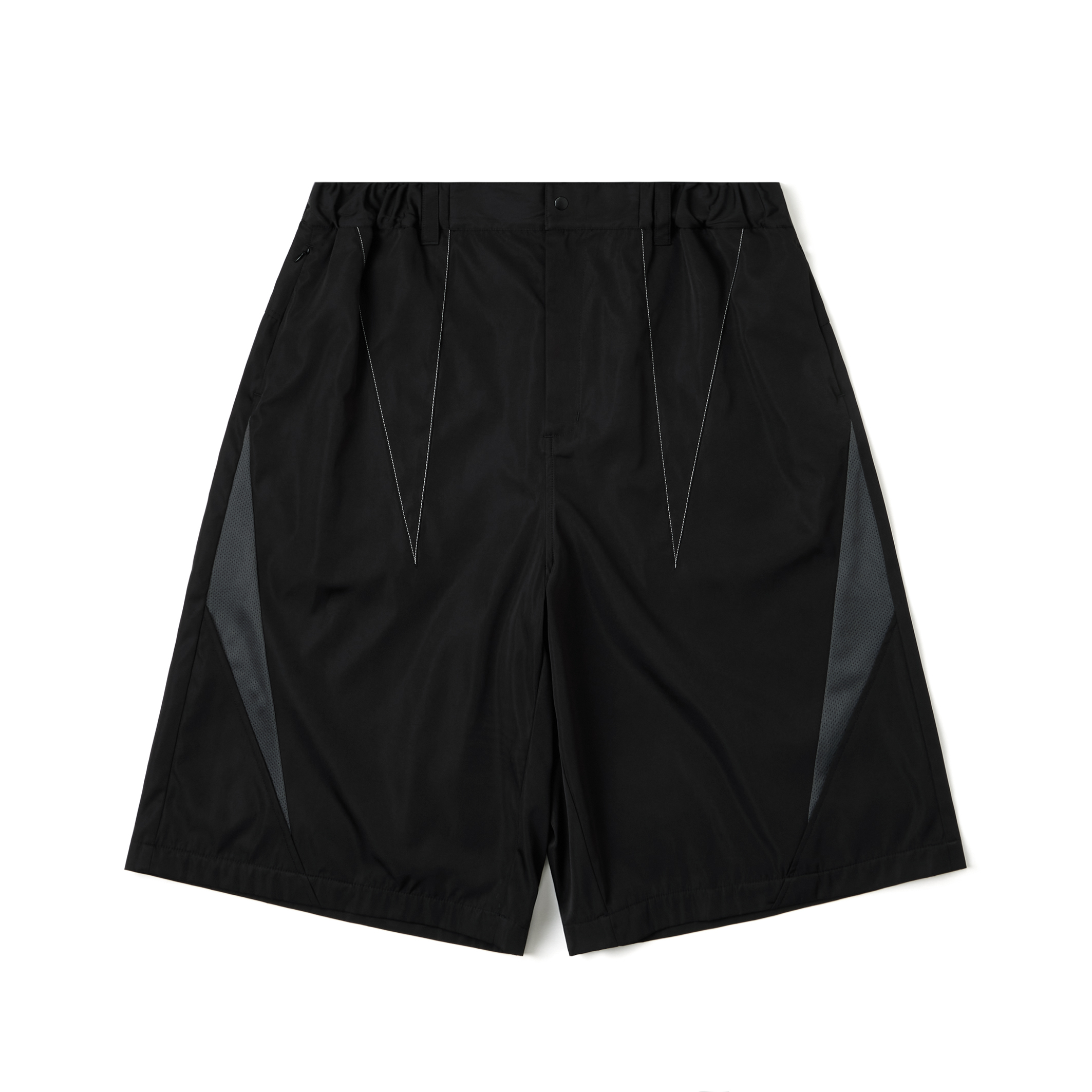 Wall of Sound - 3:20/“TEENAGER” Tooth-Splicing Baggy Shorts - Black