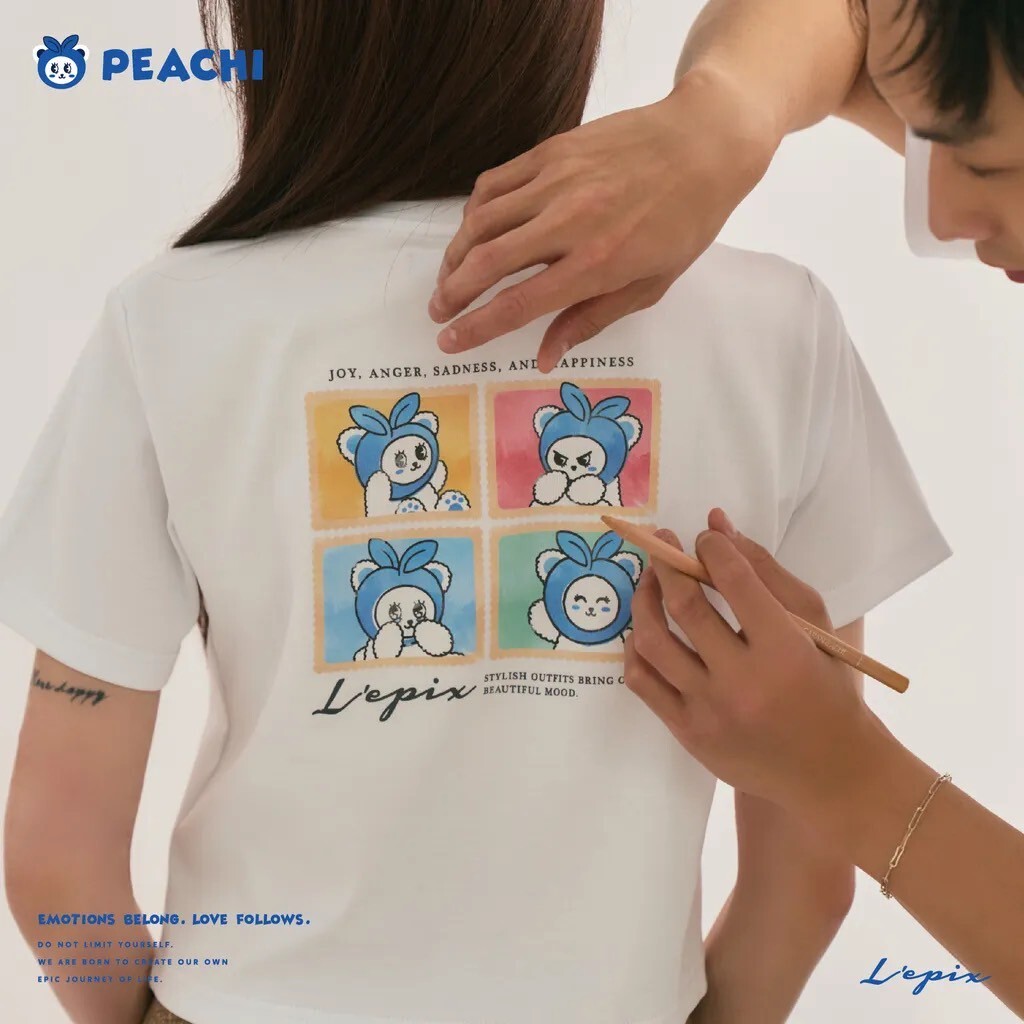 L’EPIX Peachi Stamp Bear Tee 郵票小熊短袖 (短版)