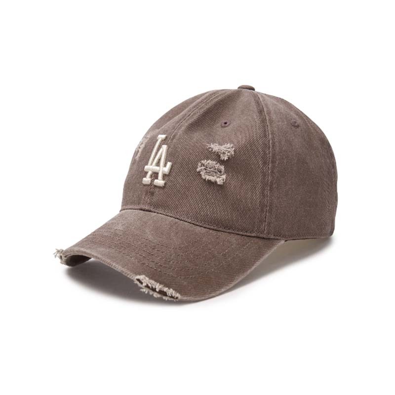 韓國 MLB 洋基 刷破水洗帽 老帽 帽子 咖啡色 男女 MLB-03 [台灣現貨]