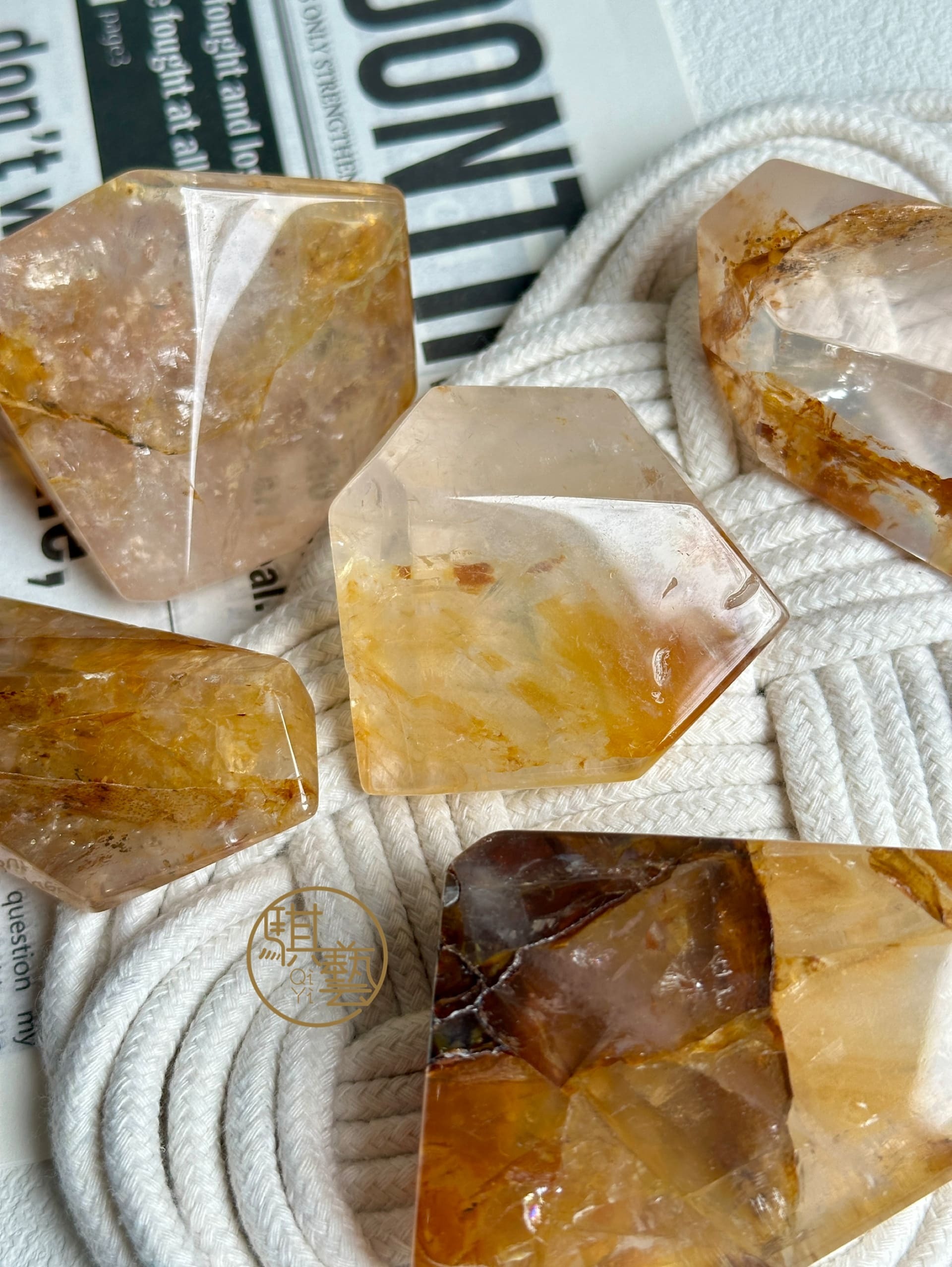 紅黃膠花隨型｜紅膠花・黃膠花能量晶體