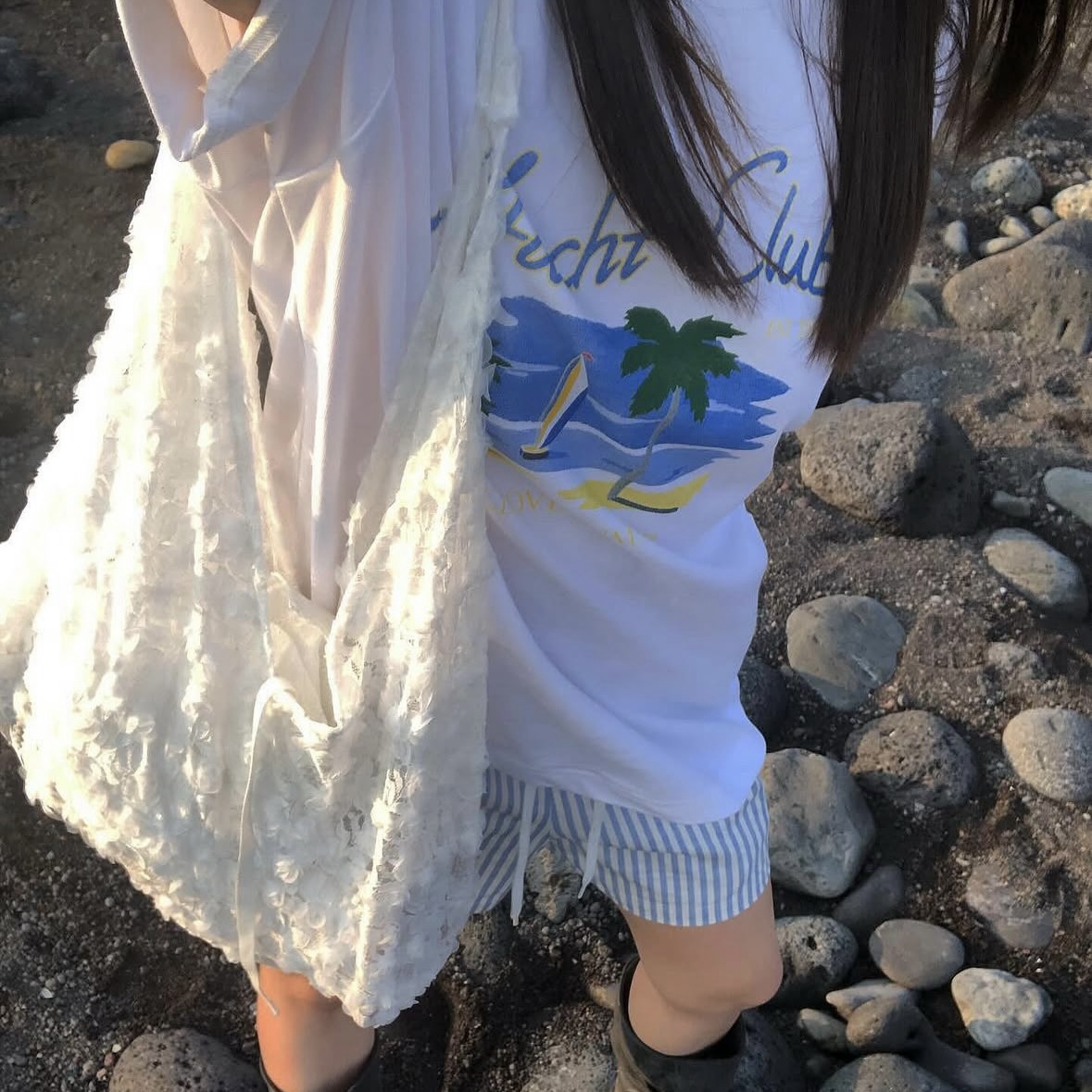 <韓國代購> VOOR JENNE LACE FLOWER SHOULDER BAG