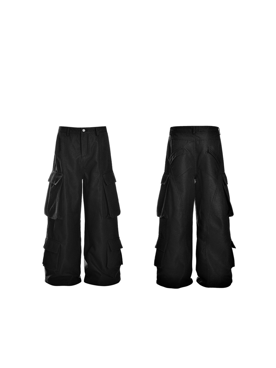 FU 華夫格 設計 多口袋 重磅 #休閒褲