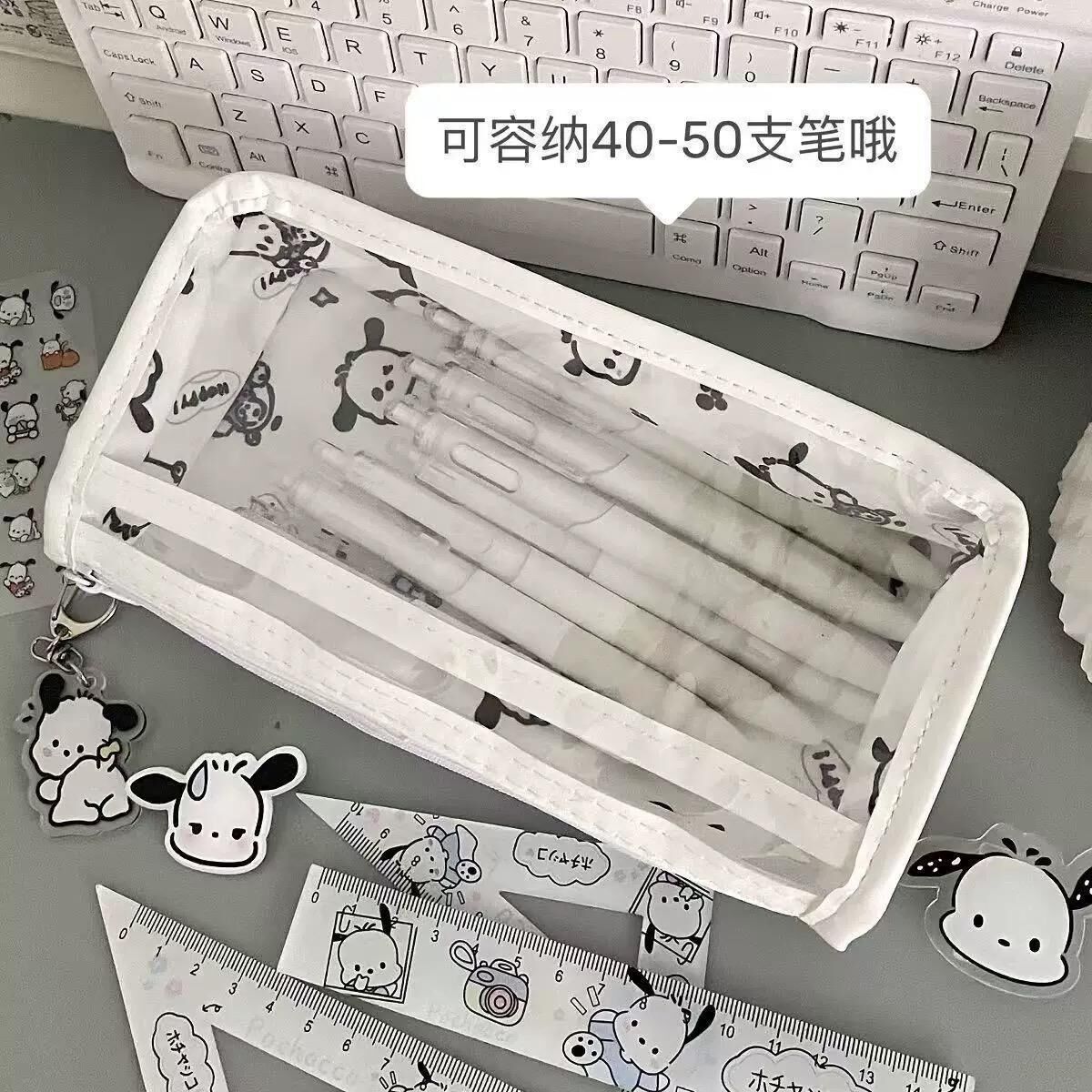 Cute Cartoon Transparent Triangle Pencil Case