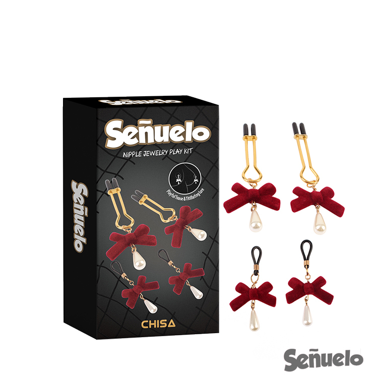 Senuelo 珍珠蝴蝶結乳夾組 sm乳夾 乳夾組