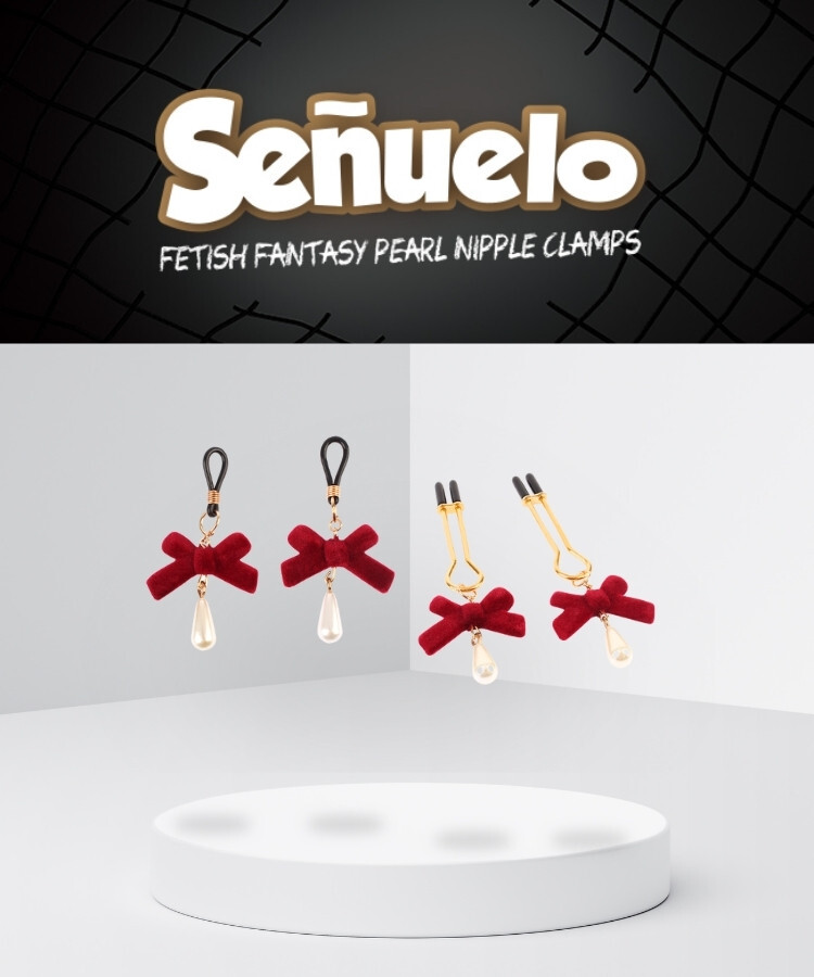 Senuelo 珍珠蝴蝶結乳夾組 sm乳夾 乳夾組