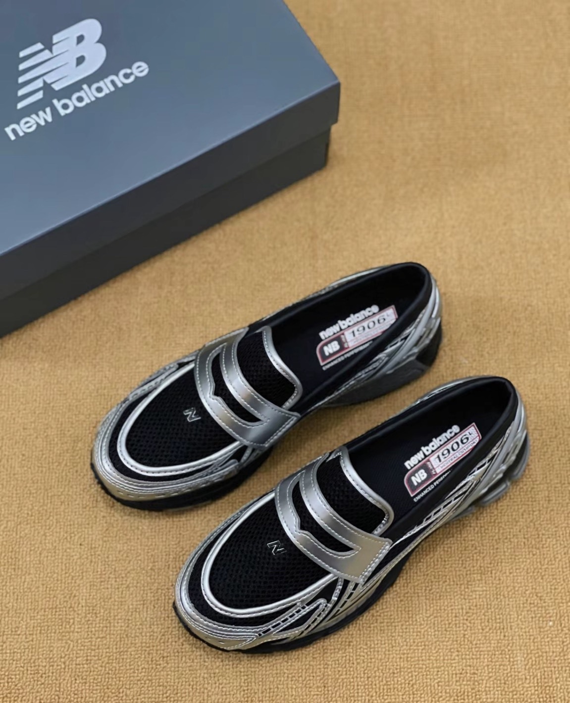 New Balance NB 1906L 銀黑 樂福鞋 男女同款 增高減震 休閒懶人鞋 包覆舒適 輕便出街款