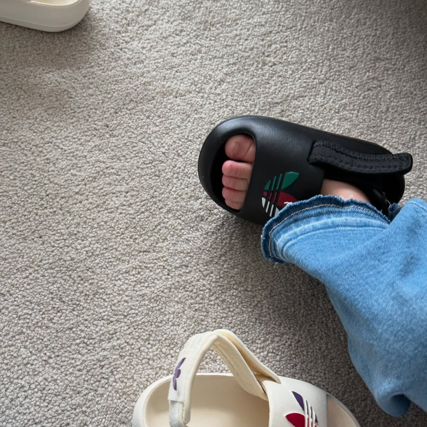 Adidas Originals Adifom Adilette 黑色 奶油 可拆 軟底小童 涼拖鞋 童鞋 JP5529 JP5530