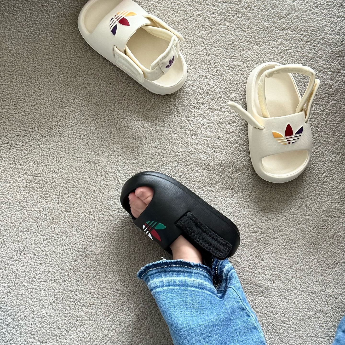 Adidas Originals Adifom Adilette 黑色 奶油 可拆 軟底小童 涼拖鞋 童鞋 JP5529 JP5530