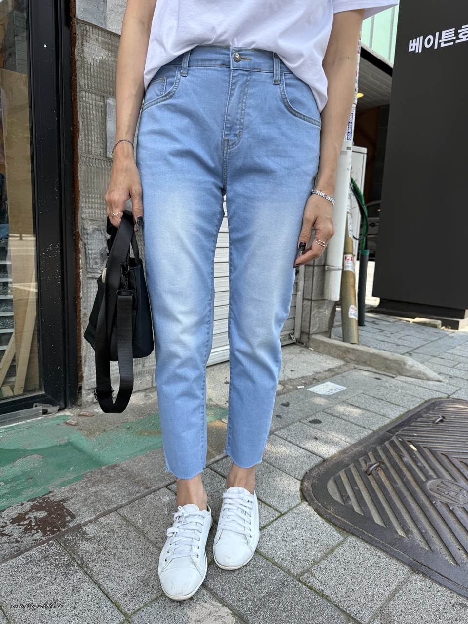 正韓小冰塊霧化涼感後鬆緊小直筒