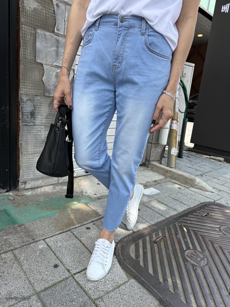 正韓小冰塊霧化涼感後鬆緊小直筒