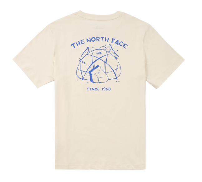 The North Face 北面 男女 短袖上衣 米白色 U REG CAMP BEAR SS TEE GRAPHIC - AP  JUN25