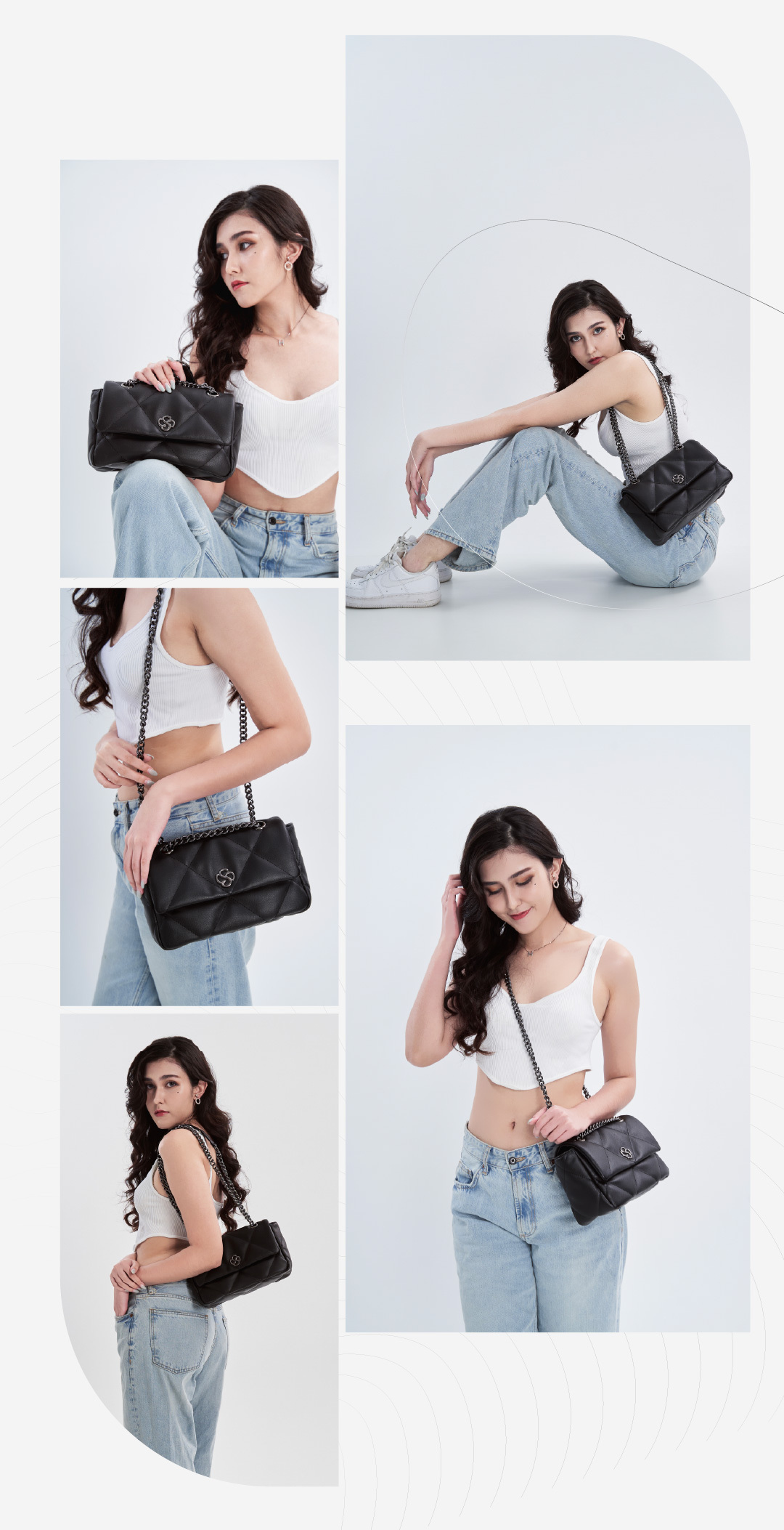 STEVANIE ALYSSA系列黑色鍊條包