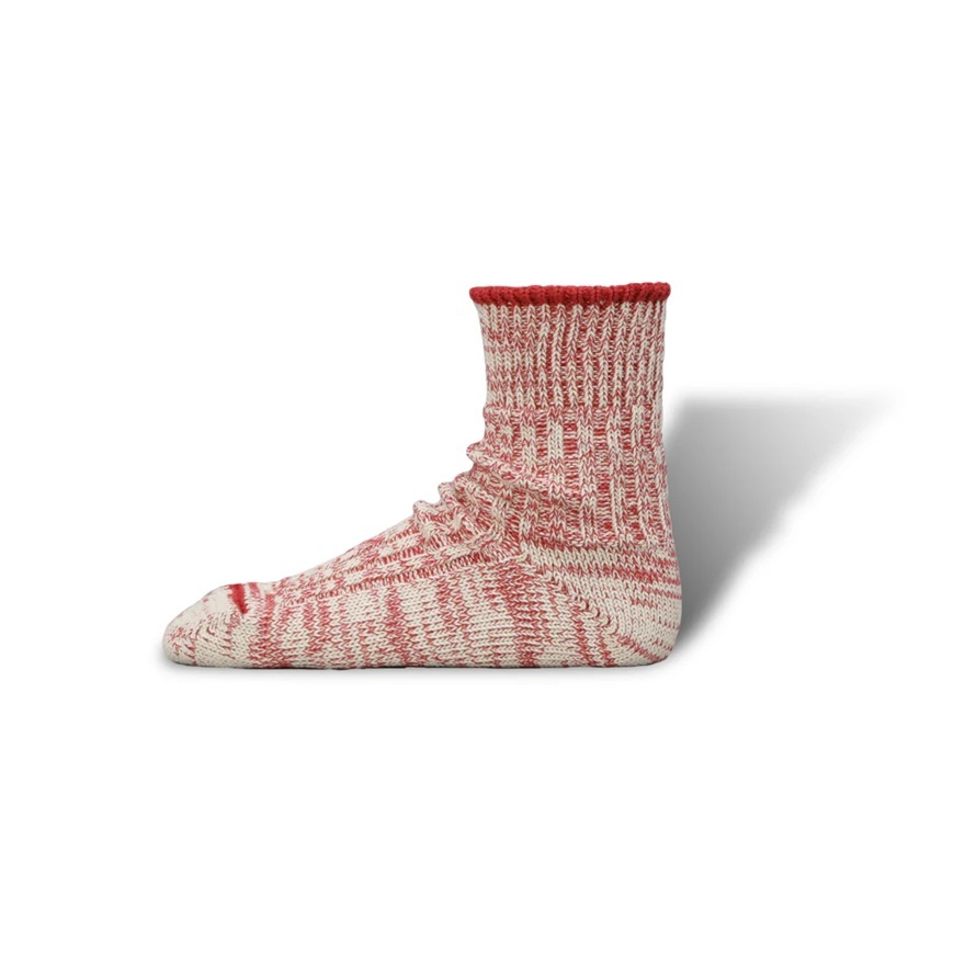 [現貨] Decka Low Gauge Ribbed Socks | Two-tone | Red