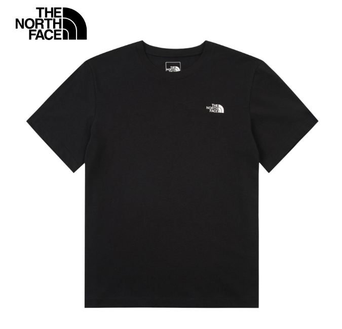 【The North Face 北面】黑色LOGO短袖T恤 男女同款｜經典扭轉圖案｜休閒百搭上衣｜LOGO TWIST系列  JUN25