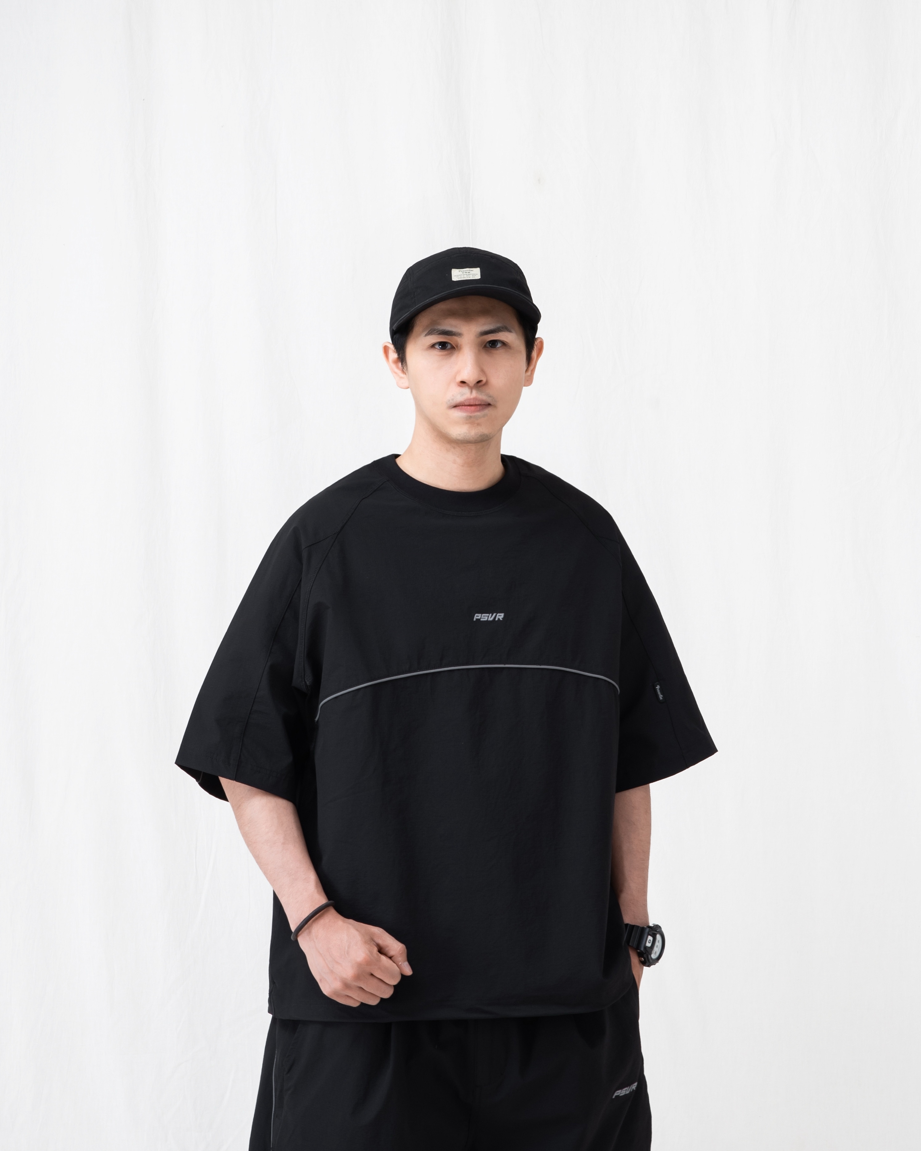 Persevere matte nylon water-repellen 機能 尼龍 防潑水 套裝 短袖 上衣 黑 灰