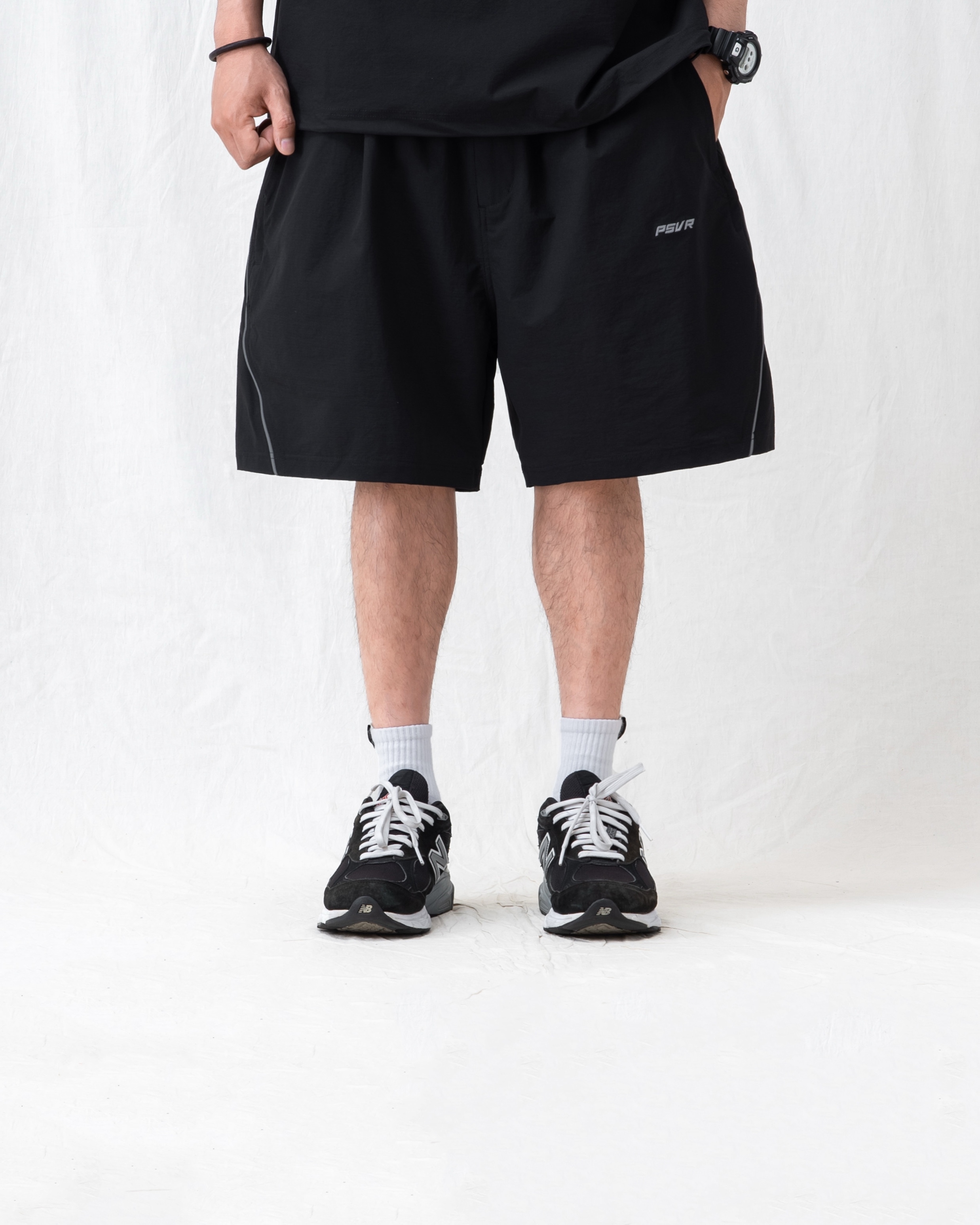 Persevere matte nylon water-repellen 機能 尼龍 防潑水 套裝 短褲 下身 黑 灰