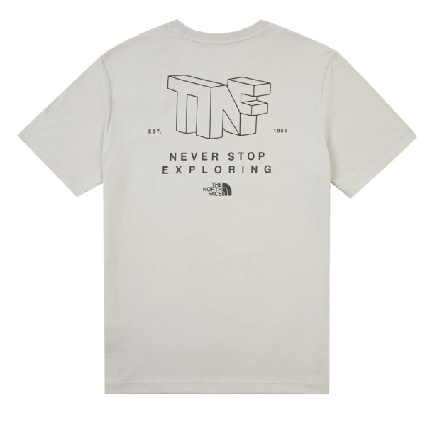 【The North Face 北面】白色短袖T恤 男女同款｜經典扭轉LOGO印花｜街頭休閒百搭上衣｜LOGO TWIST系列  Jun25