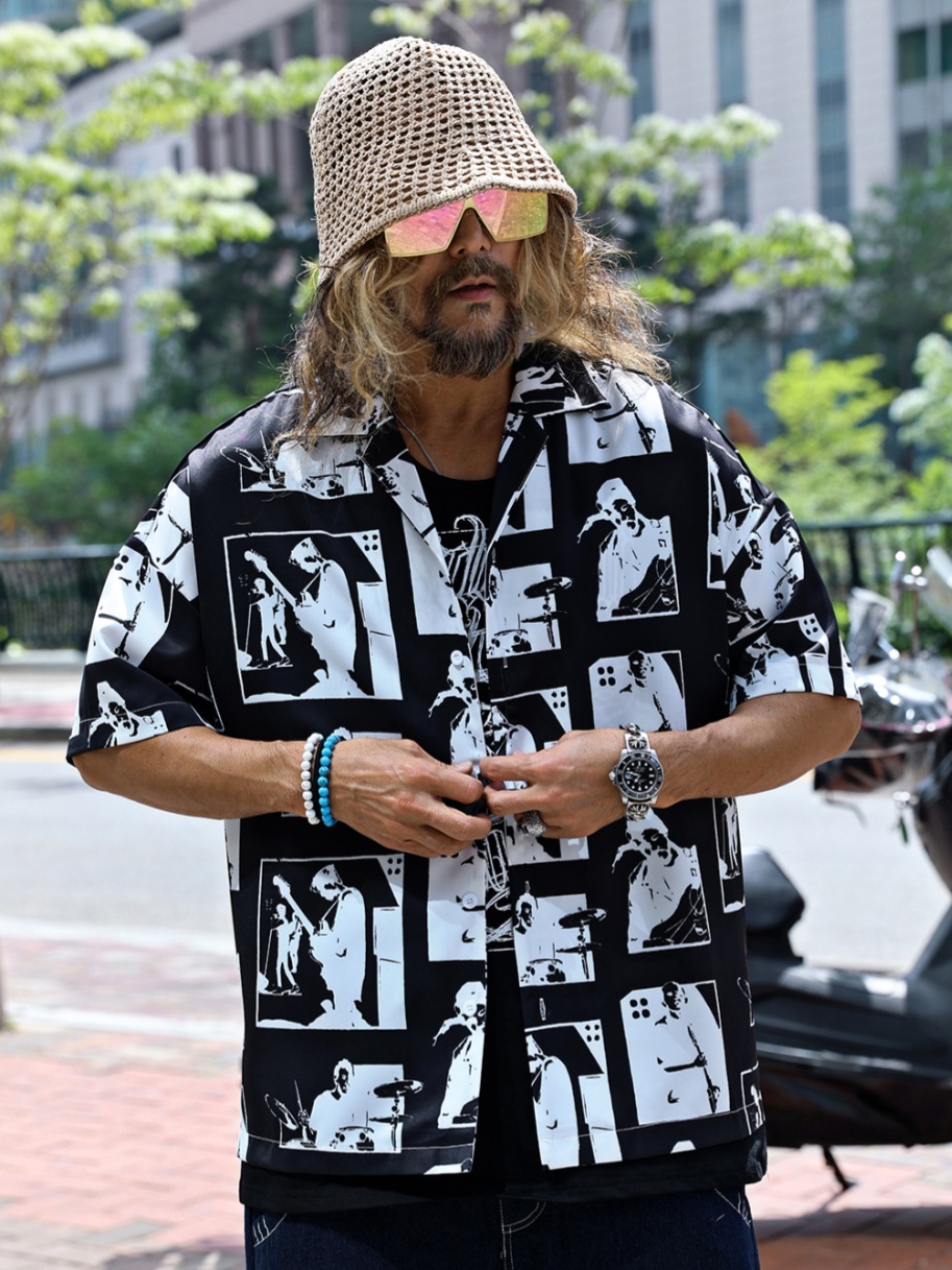 音樂家開領短袖襯衫