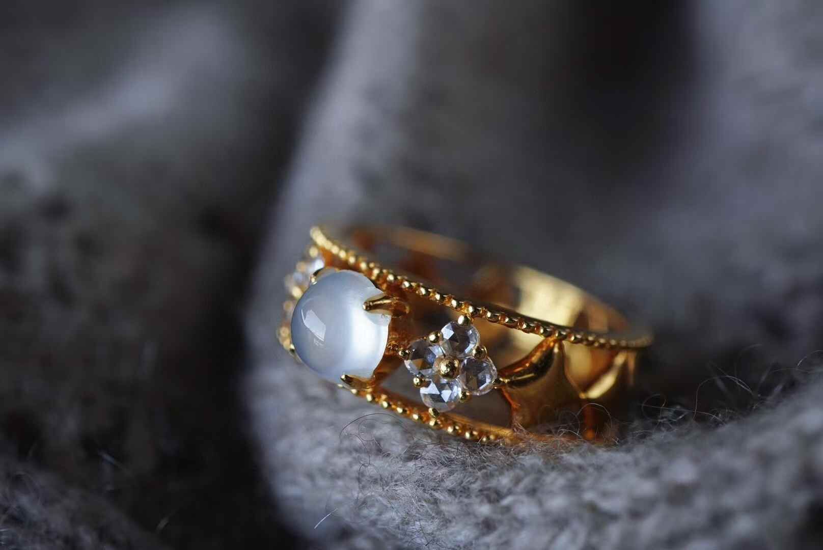 設計款重金冰種翡翠戒指 (港圈 13-14號),天然翡翠A玉, 緬甸玉, Jade, Jadeite