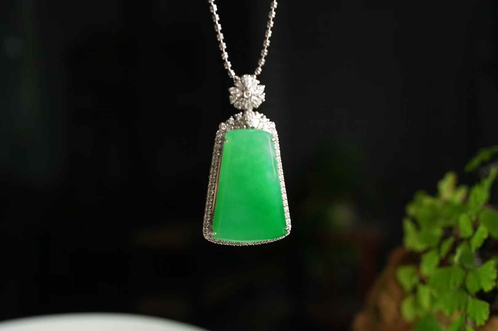 收藏級緬料滿色翡翠無事牌,天然翡翠A玉, 緬甸玉, Jade, Jadeite