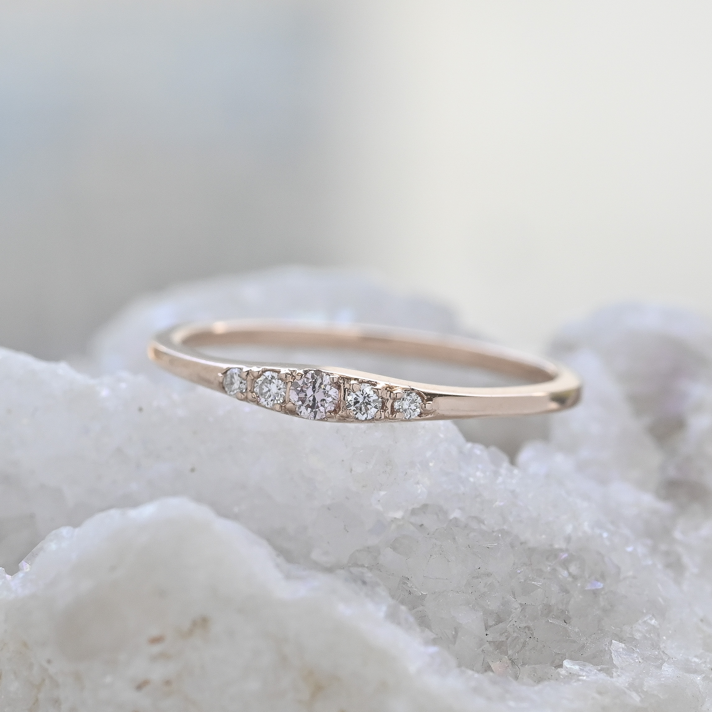 18K Cinque Pinky Diamond Ring