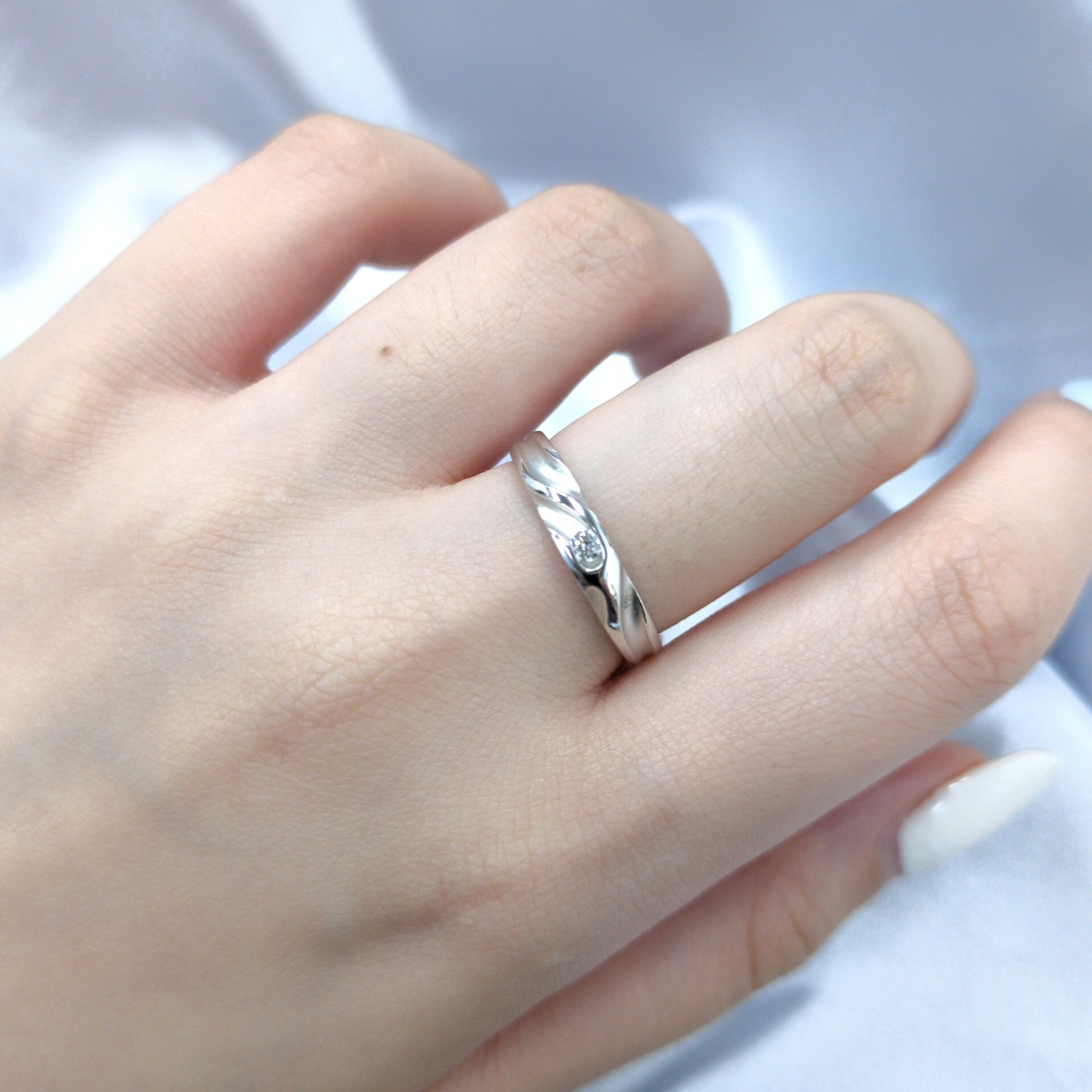 全新18K白金【單粒4份鑽石】戒指