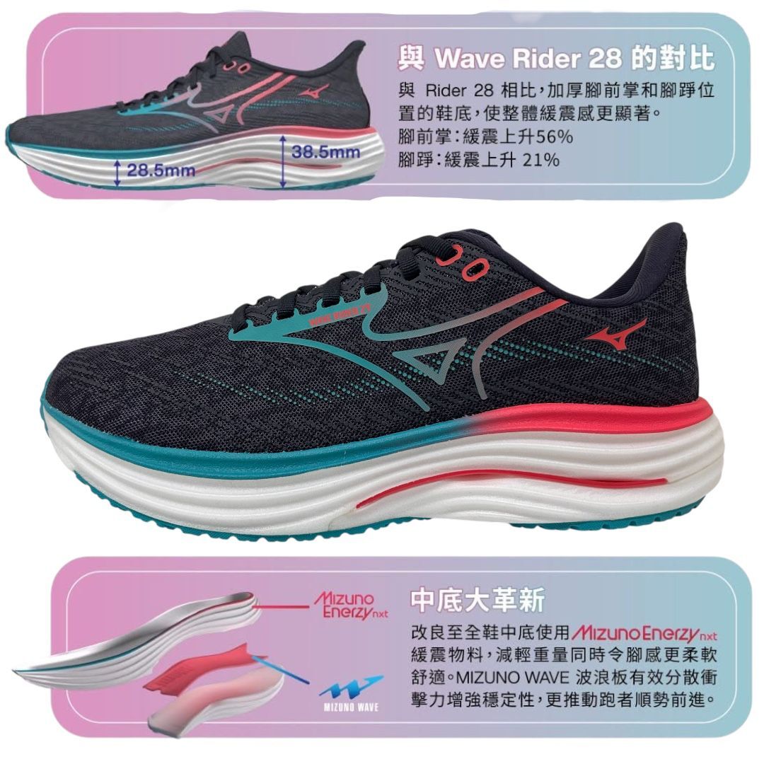 MIZUNO WAVE RIDER 29 男裝 跑鞋 1111