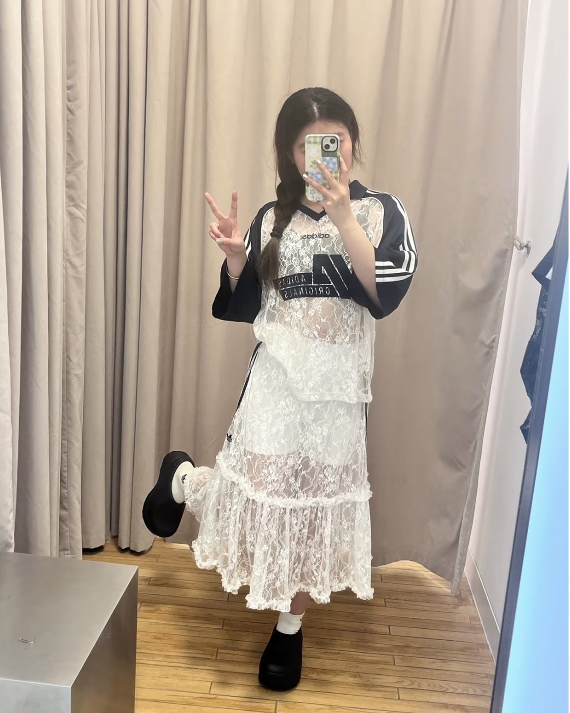 <新款報到‼> ADIDAS OG 兩件式蕾絲短褲半裙 2色