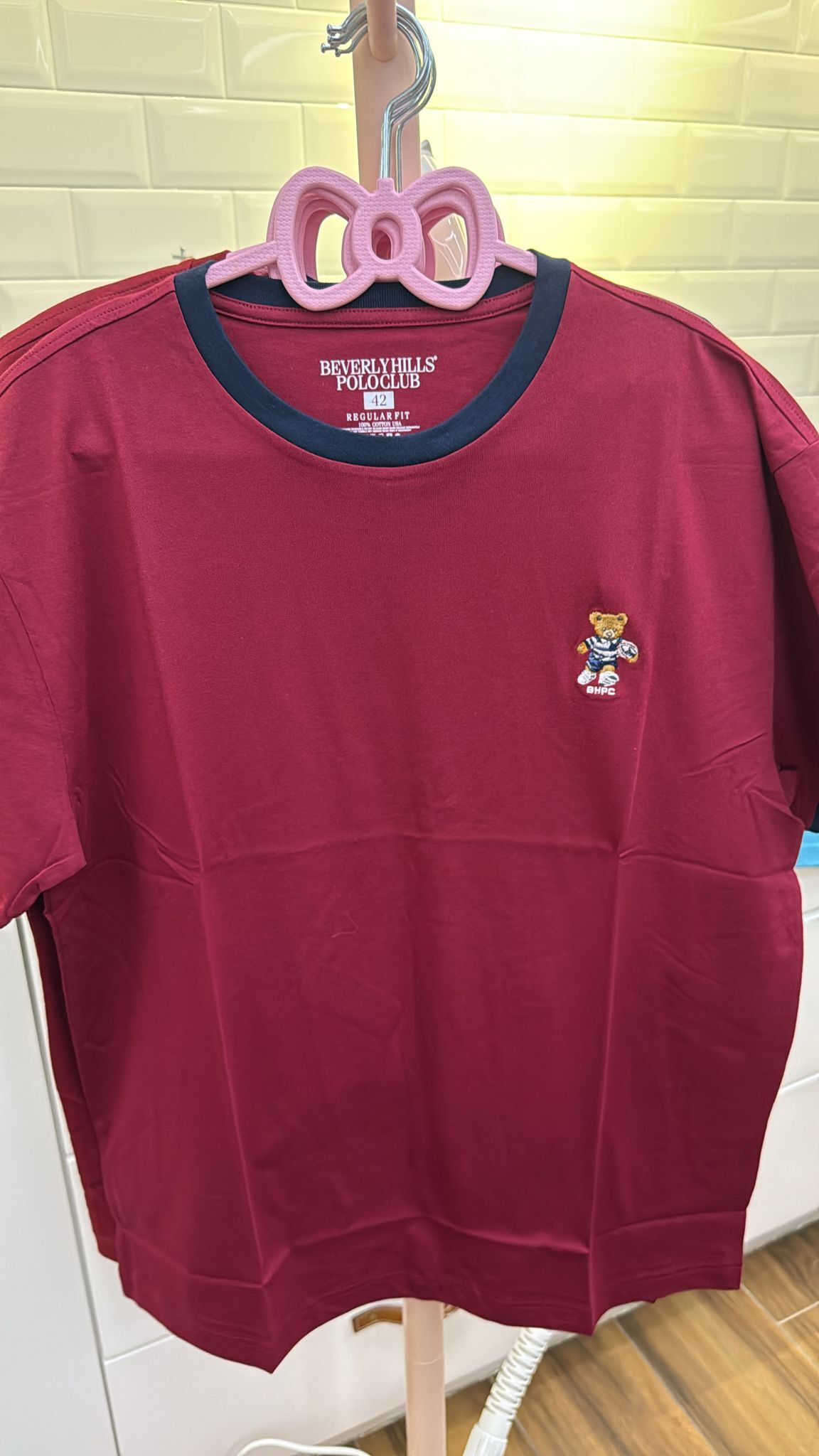 【直播】Beverly Hills Polo LL0607515 拼色圖領短袖上衣(紅色)(R038-57)