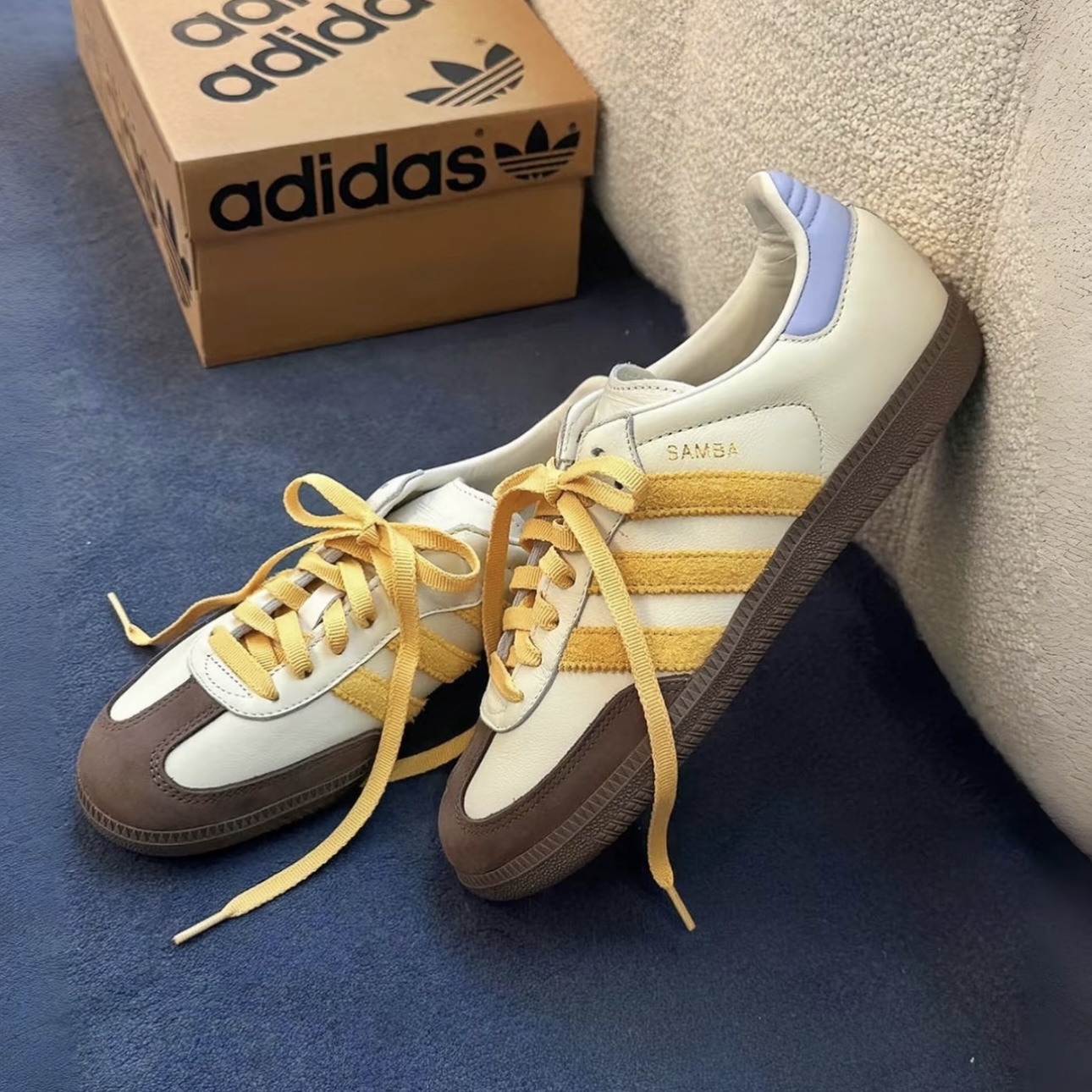 ADIDAS ORIGINALS SAMBA OG 芋泥奶黃 燕麥色 休閒百搭 絨毛感 中性 IE0875