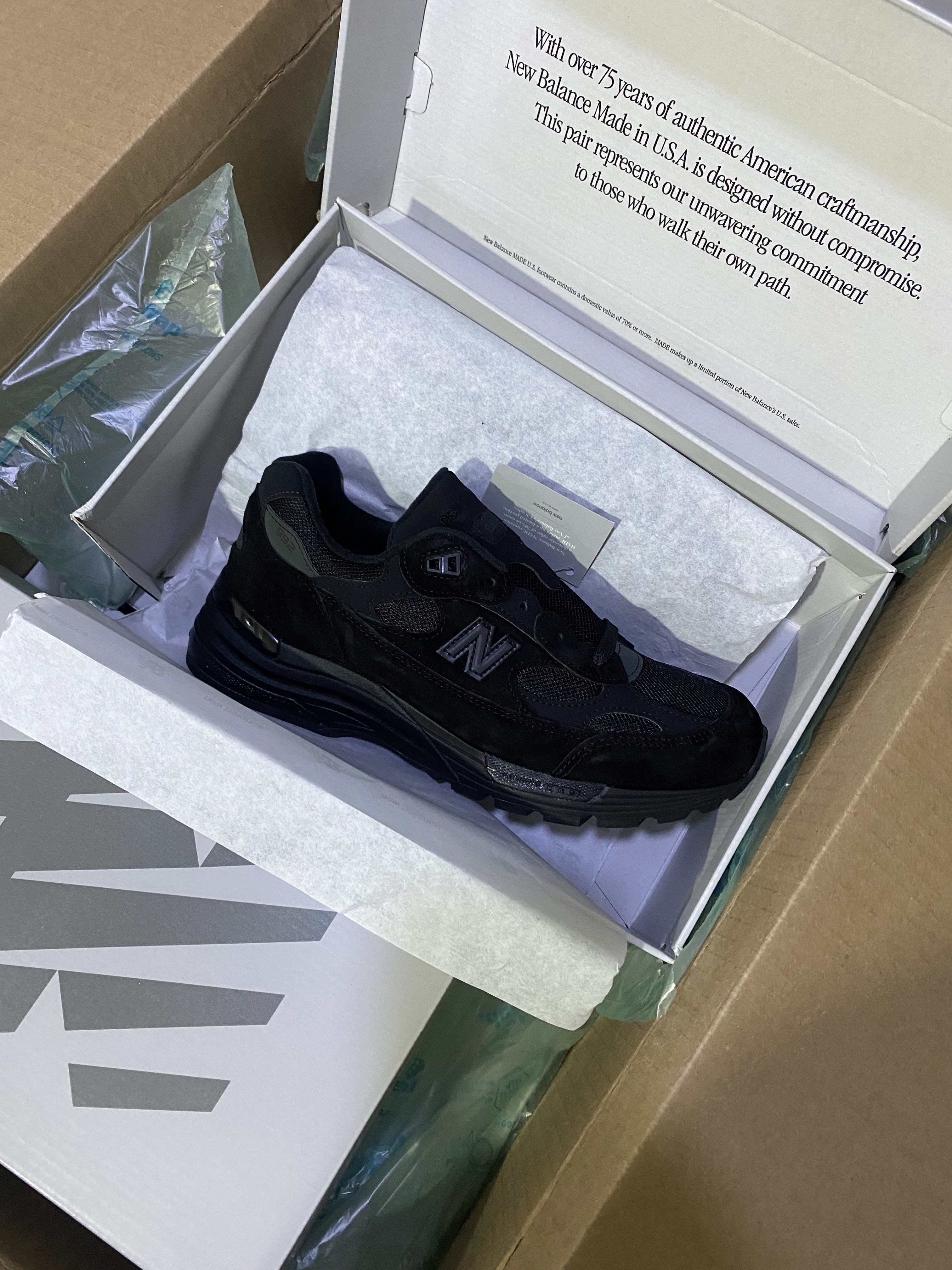NEW BALANCE 992 U992TB 全黑D楦頭2025年新款