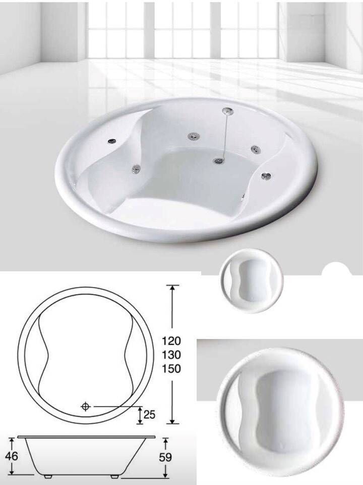 F1TB408-圓型浴缸(空缸)130cm