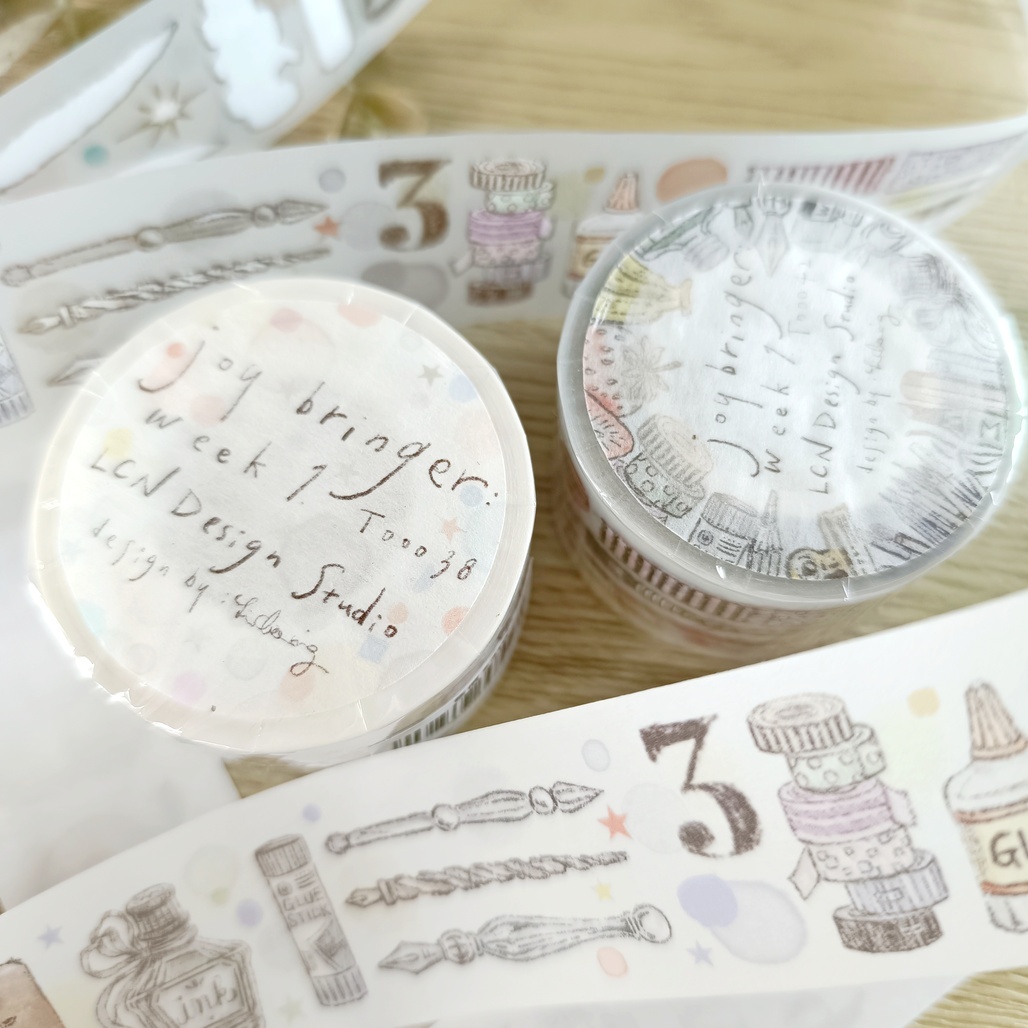 吉 LCN．讓你會心一笑的-第一週 3cm霧面PET/和紙膠帶 <整捲/分裝>