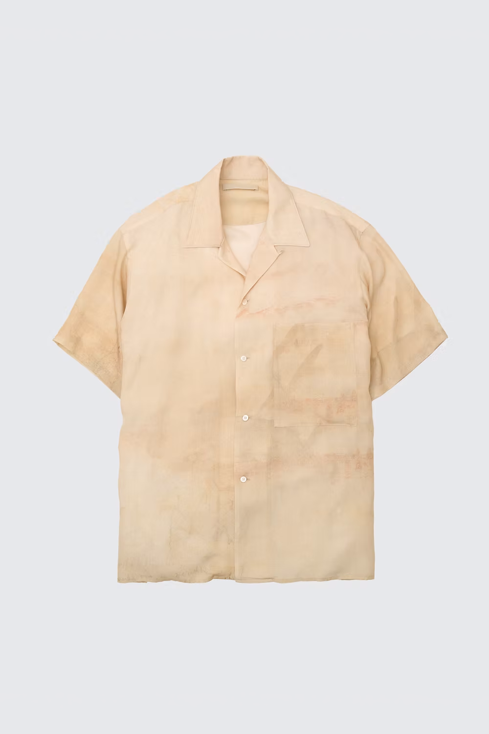 YOKE LANDSCAPE PRINTED OPEN COLLAR SHIRT (2COL)