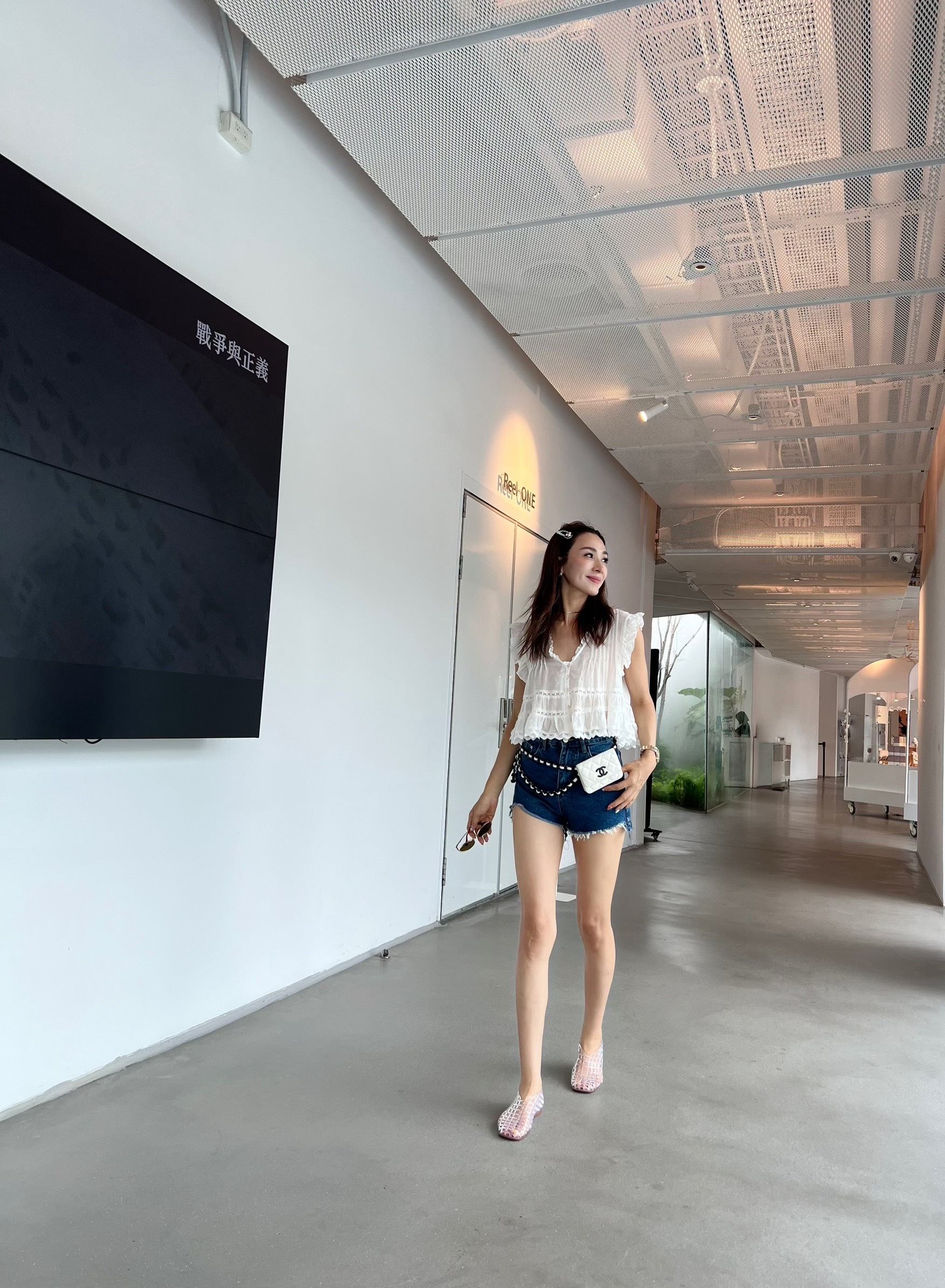 100%棉麻荷葉邊娃娃上衣