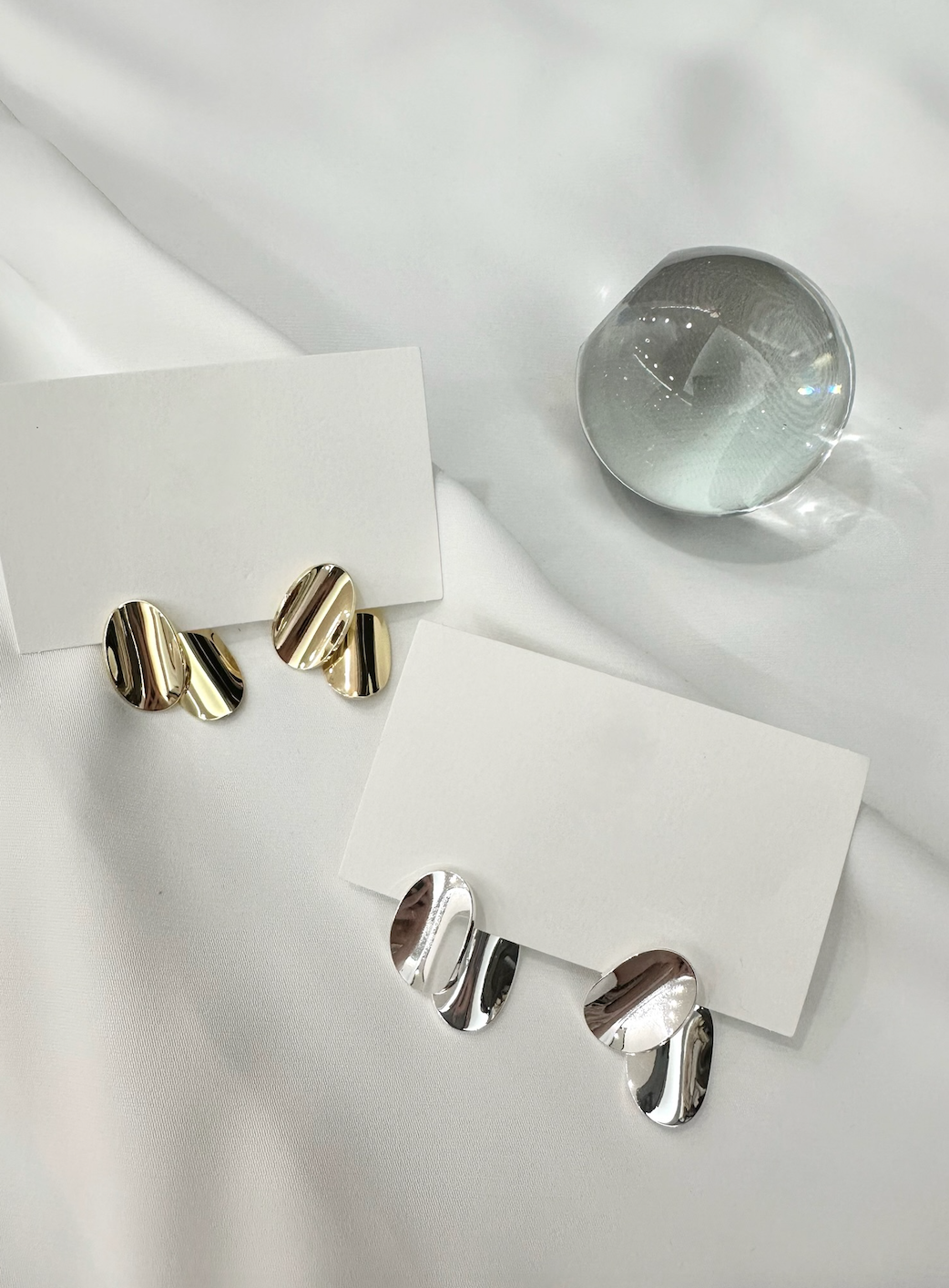 流金時髦雙片耳環