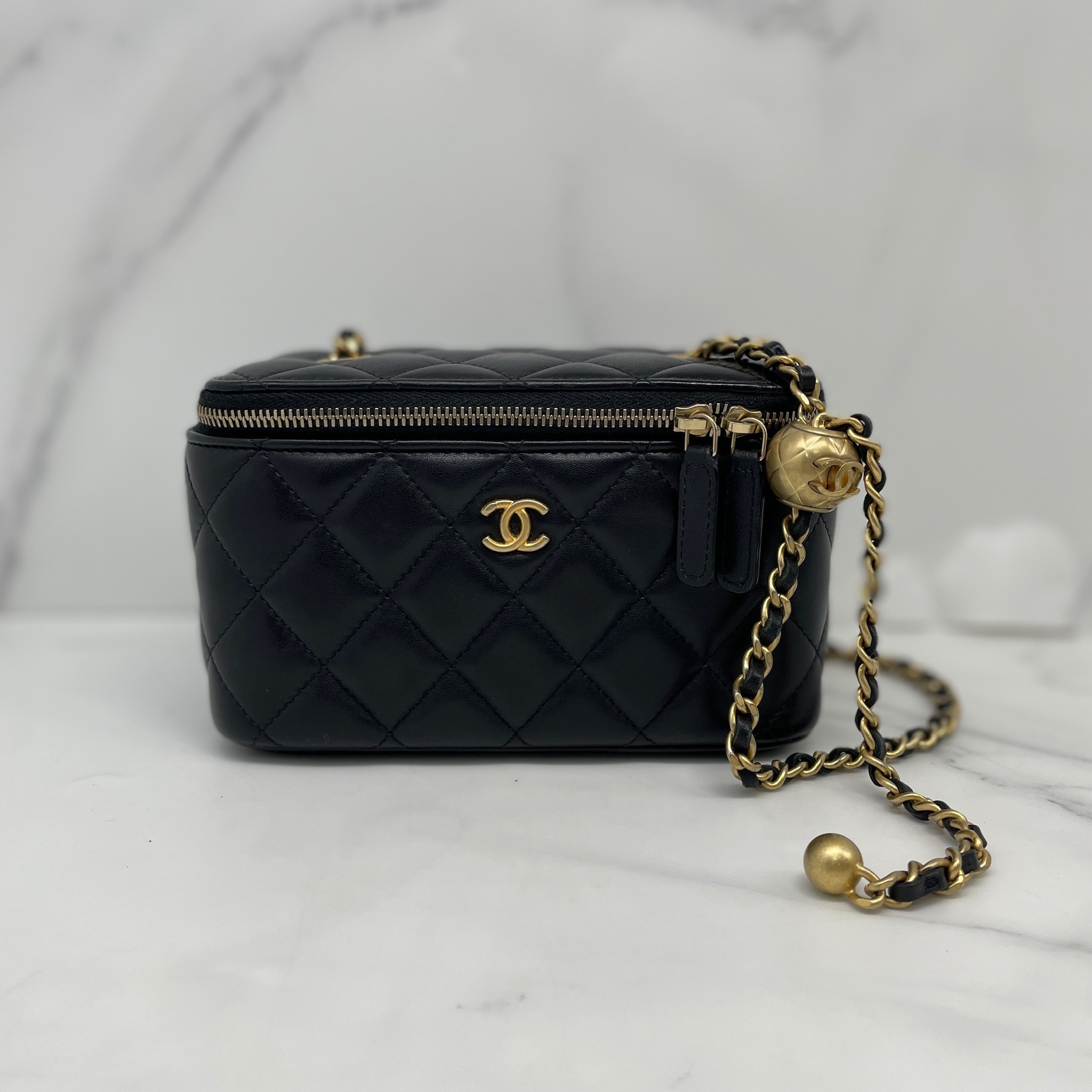 Chanel Vanity Case with Gold Ball