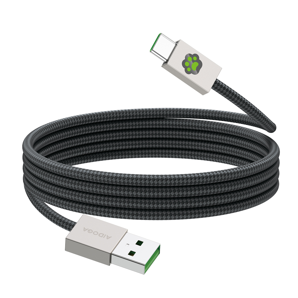 AIDOGA 艾迪伽 毛孩腳印 Type-C充電線傳輸線快充線 LED呼吸燈 KevFur系列 1.2M