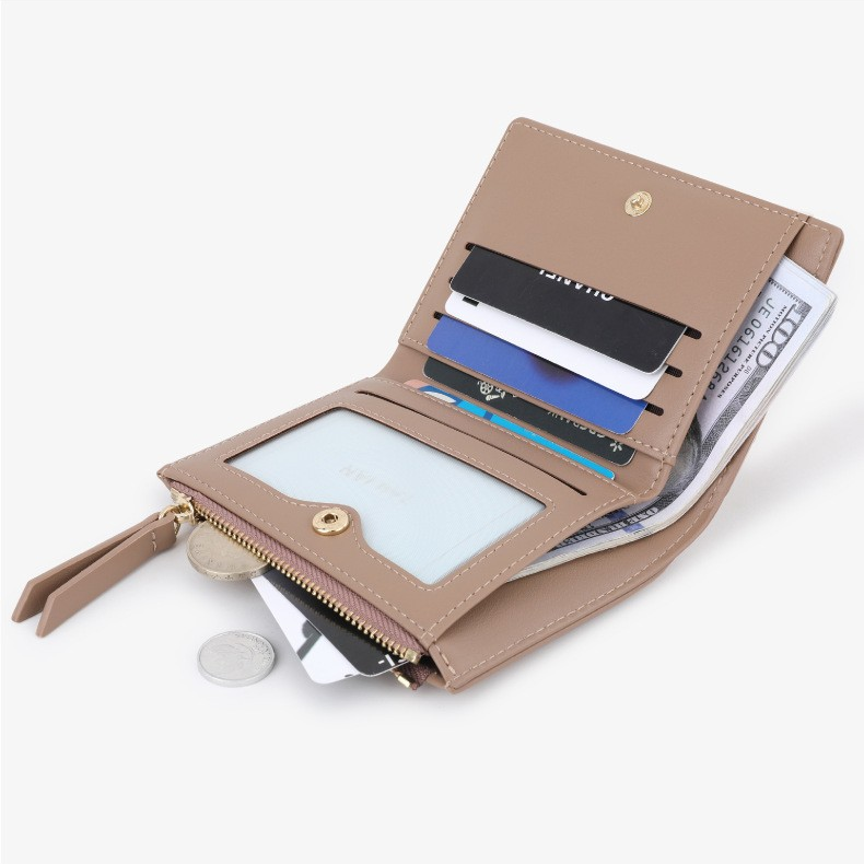 Classic Minimalist Zip Fold Short Wallet