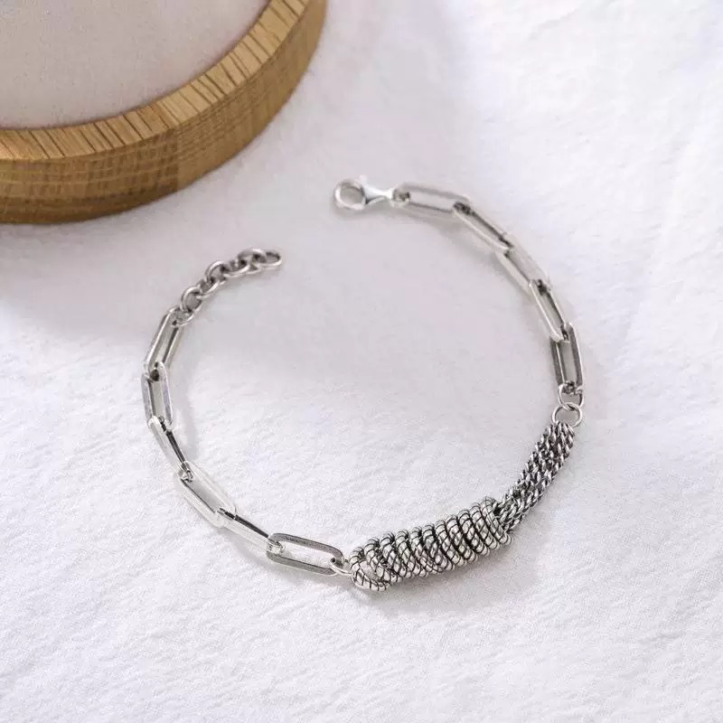 Simple Style 925 Silver Bracelet