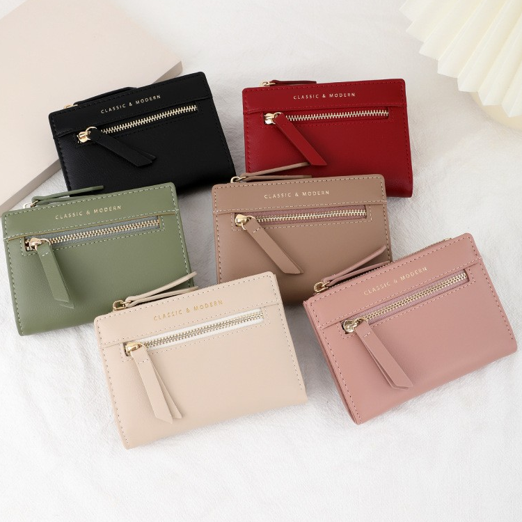 Classic Minimalist Zip Fold Short Wallet
