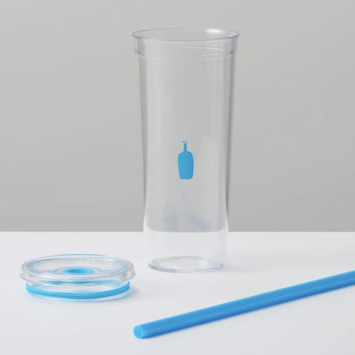 BLUE BOTTLE COFFEE 藍瓶子 透明吸管杯 冷水杯 咖啡杯