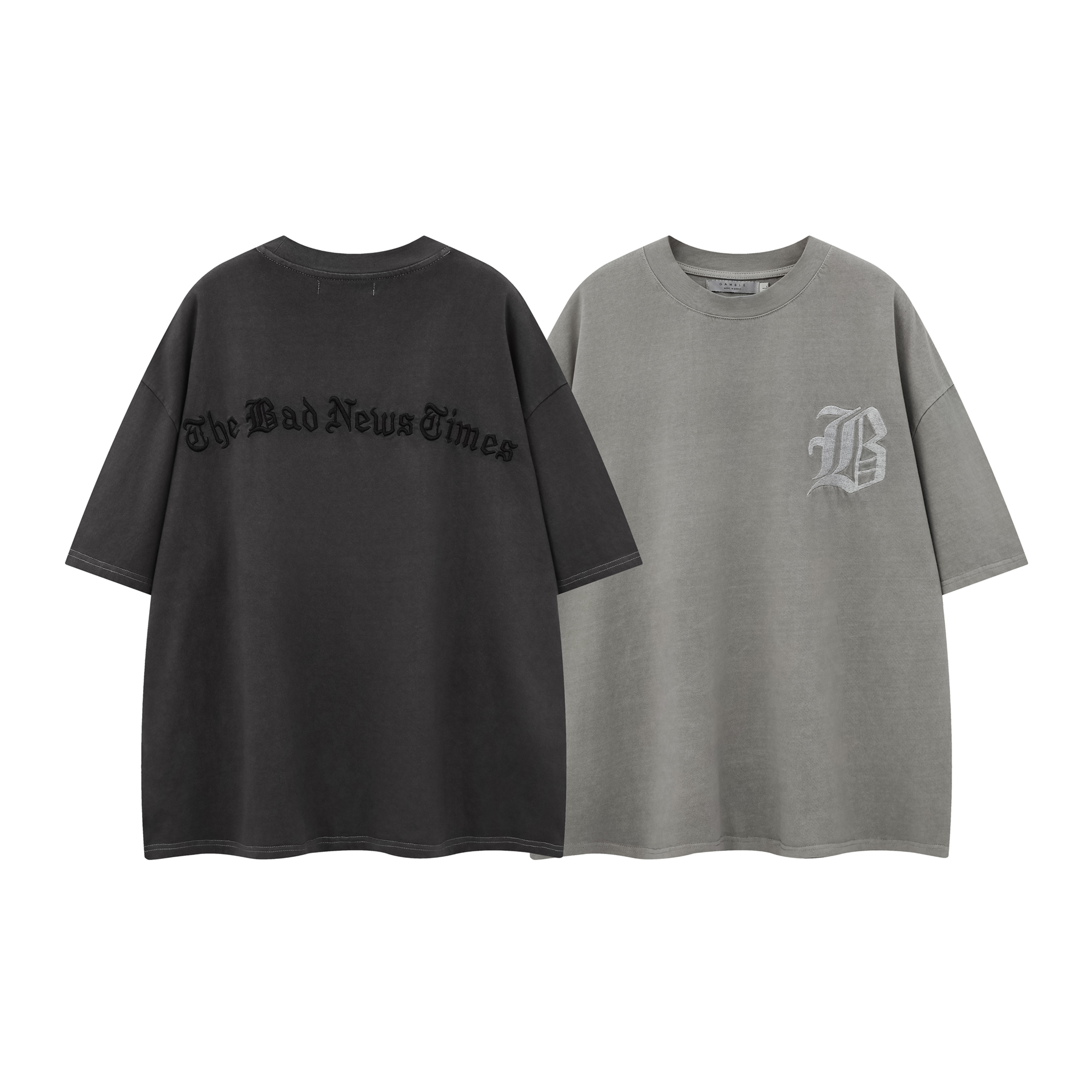 《S.V》BOXY水洗歌德字短T