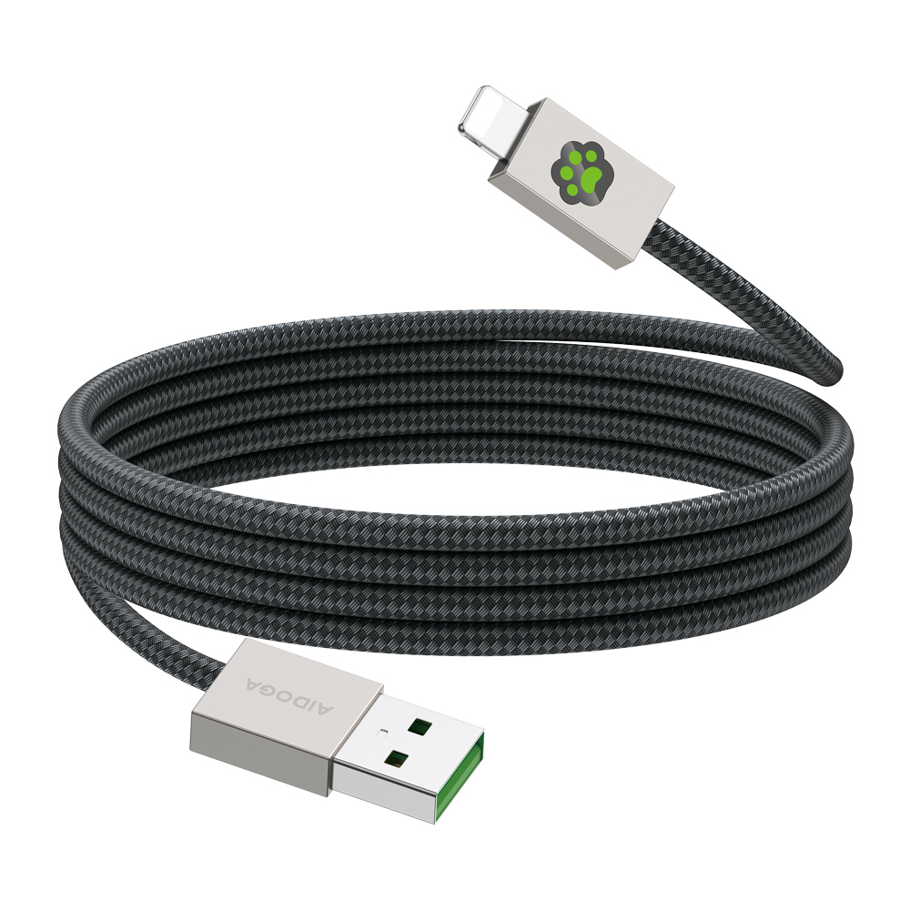 AIDOGA 艾迪伽 毛孩腳印 iPhone/Lightning充電線傳輸線快充線 LED呼吸燈 KevFur系列 1.2M