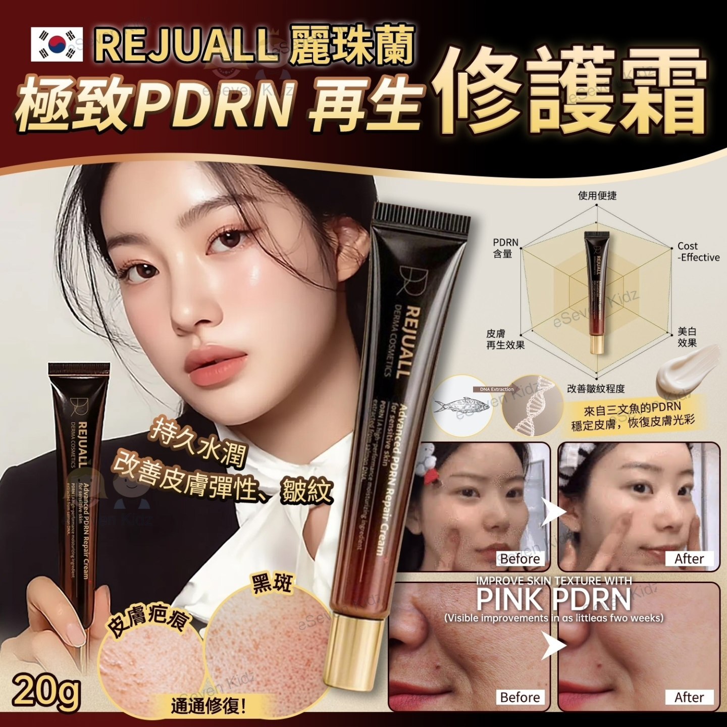韓國 REJUALL 麗珠蘭 PDRN 皮膚再生修復修護霜 20g [#SQ25060701]