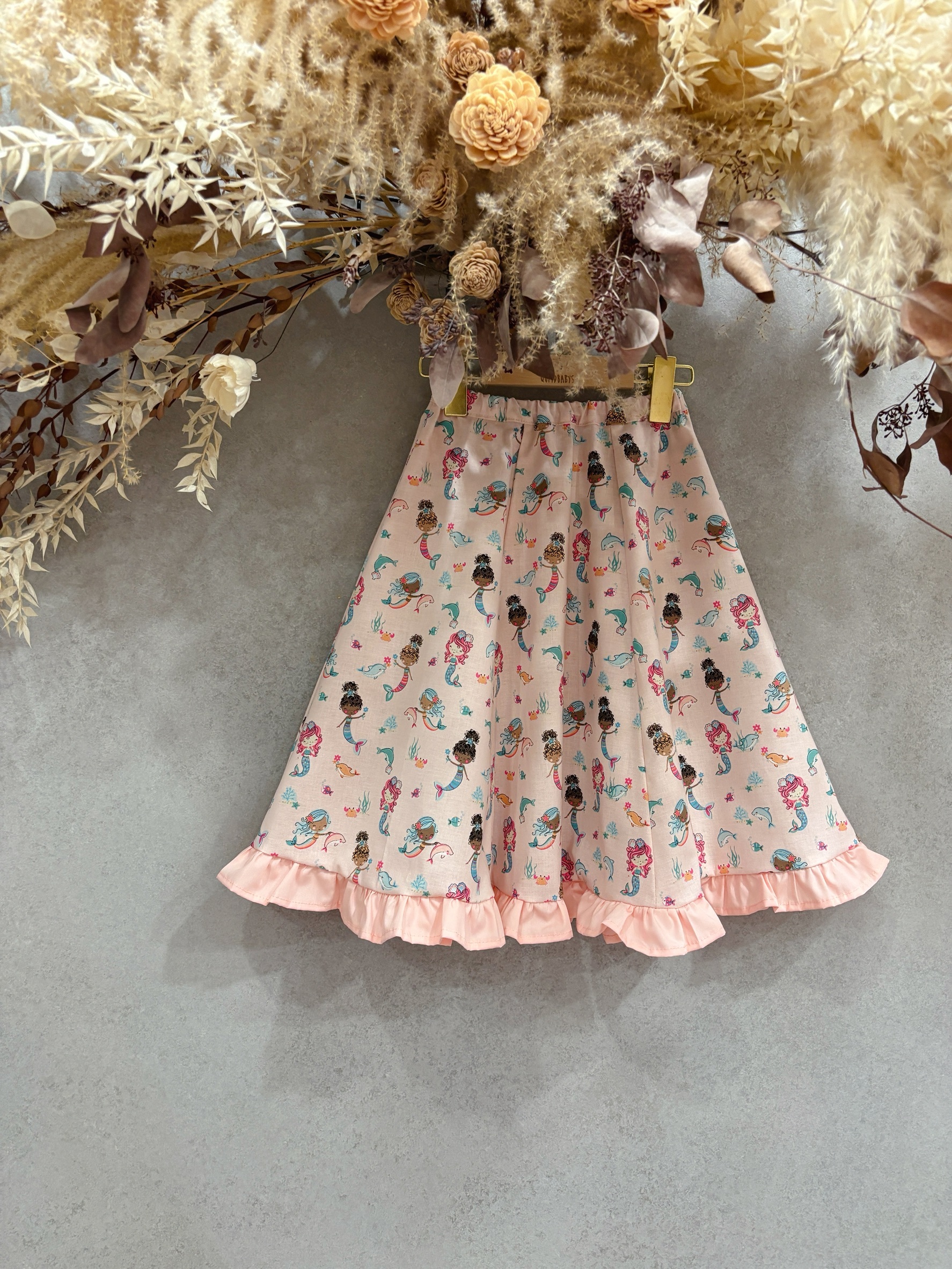 小美人魚 女童荷葉六片裙 (90)